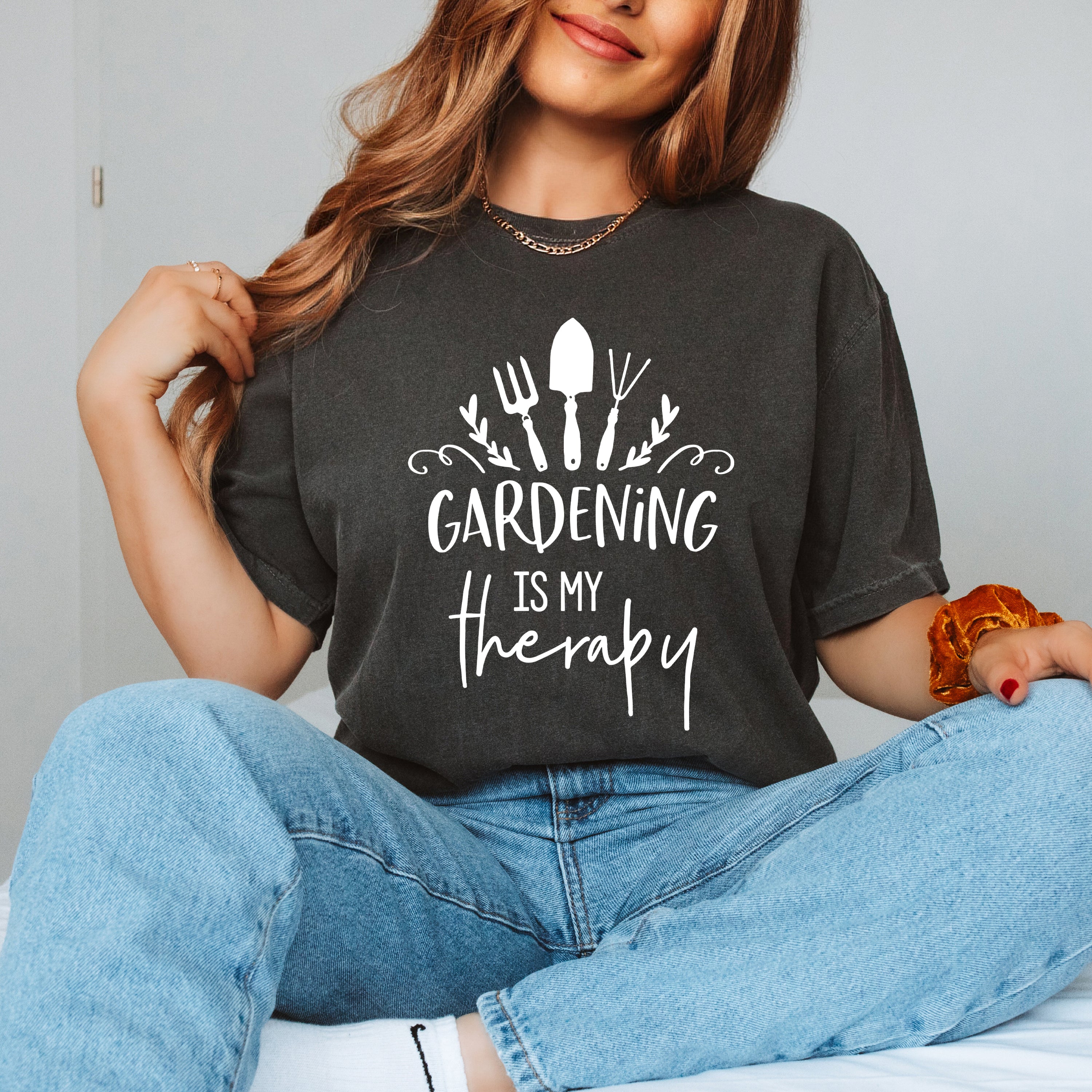 Gardening Is My Therapy | Garment Dyed Short Sleeve Tee