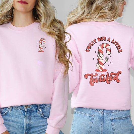 A Little Twisted Candy Cane | Front & Back Sweatshirt