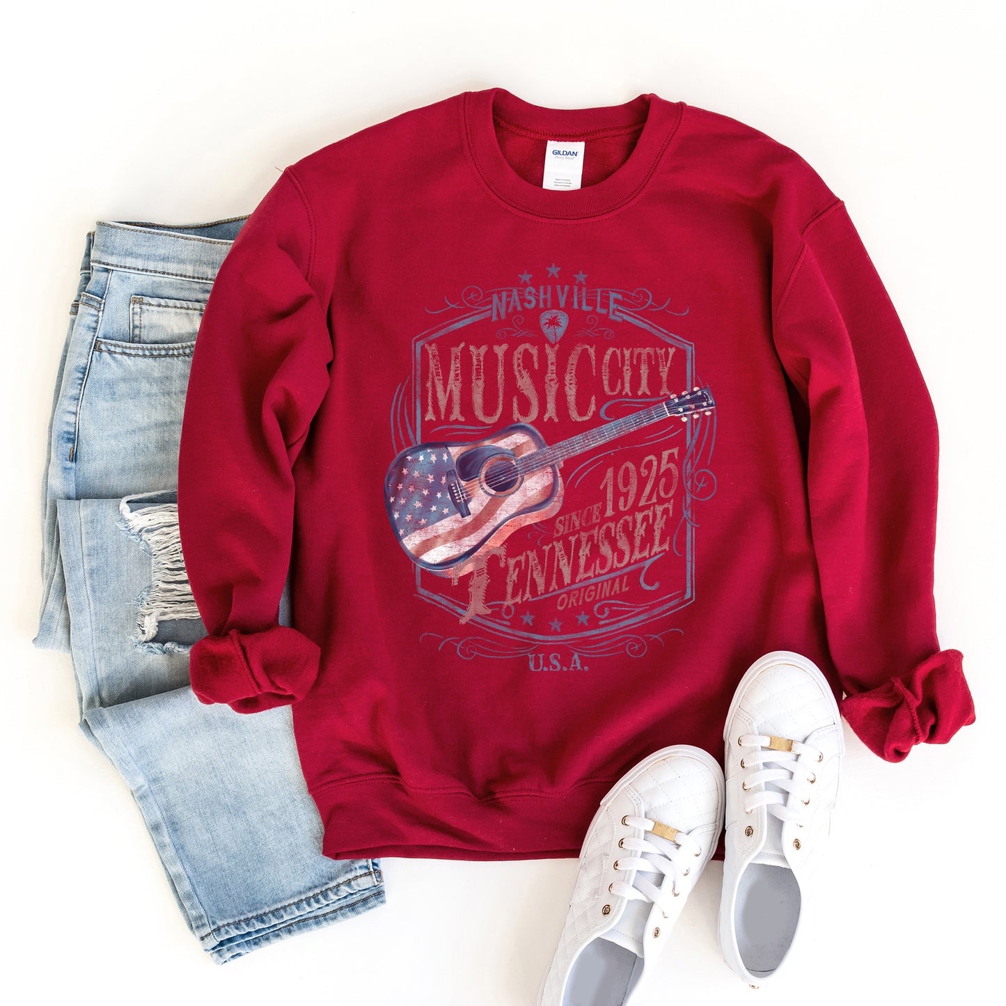 Nashville Flag Guitar | Sweatshirt