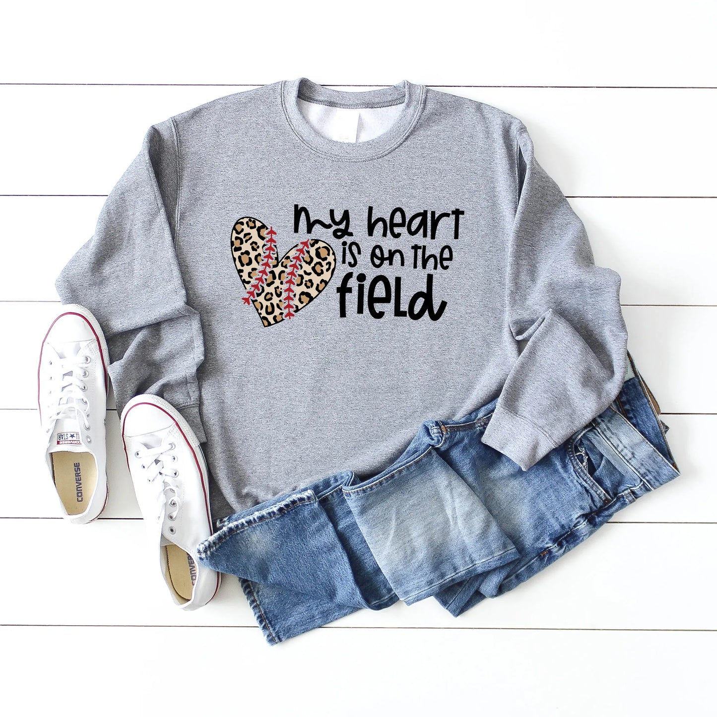 My Heart Is On The Field Leopard | Sweatshirt