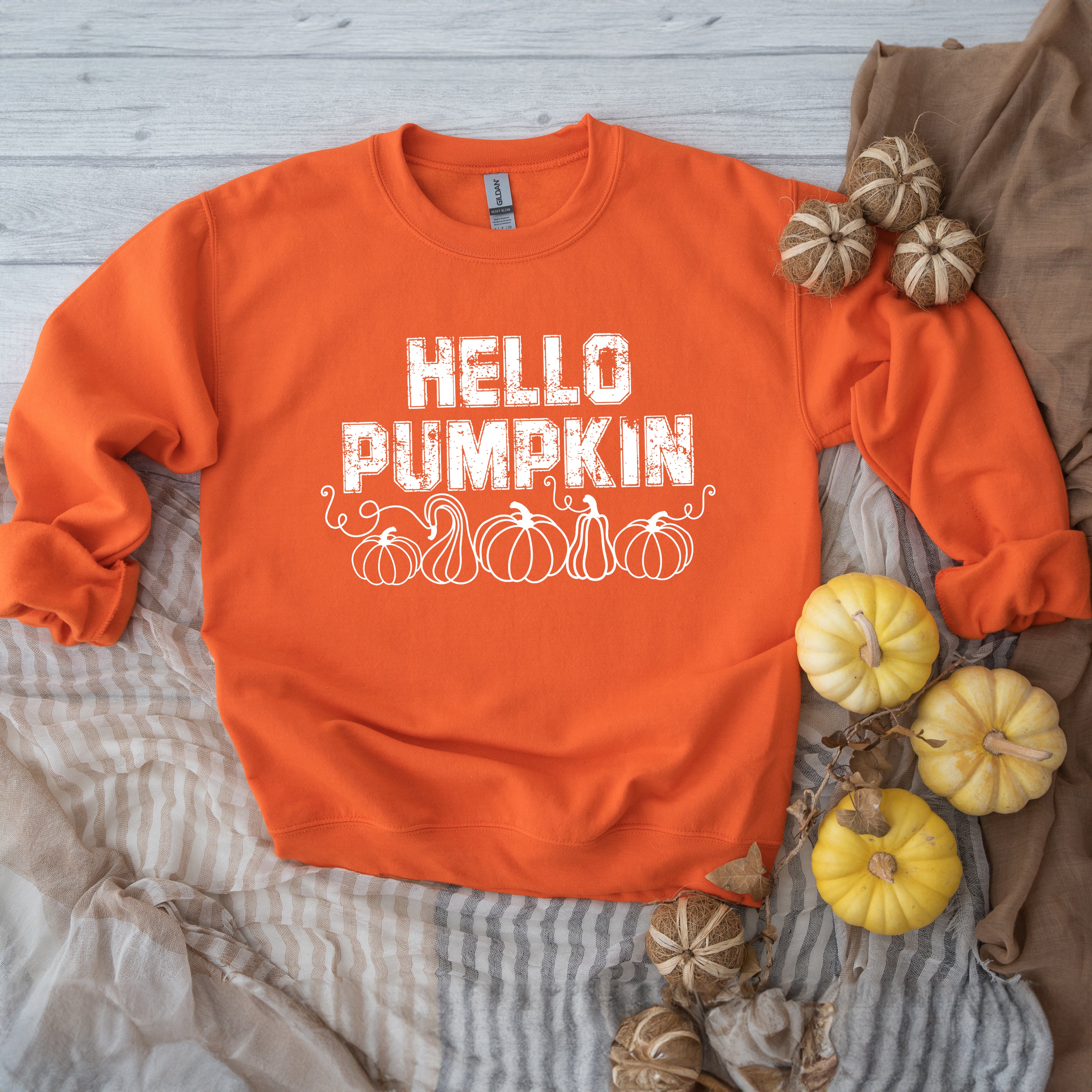 Hello Pumpkin Distressed | Sweatshirt