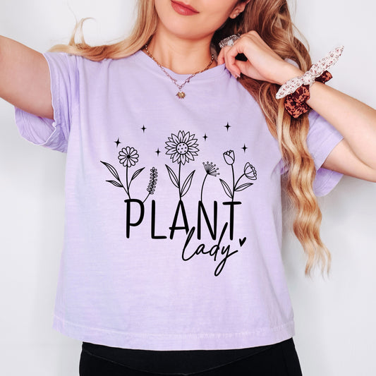 Plant Lady Flowers | Relaxed Fit Cropped Tee