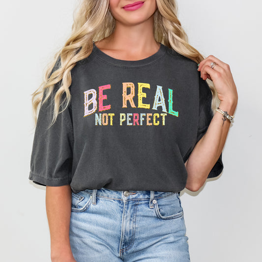 Be Real Not Perfect Gold | Garment Dyed Short Sleeve Tee
