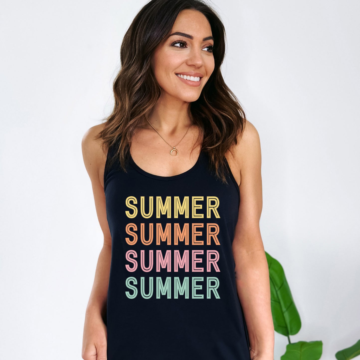 Summer Stacked Colorful | Racerback Tank