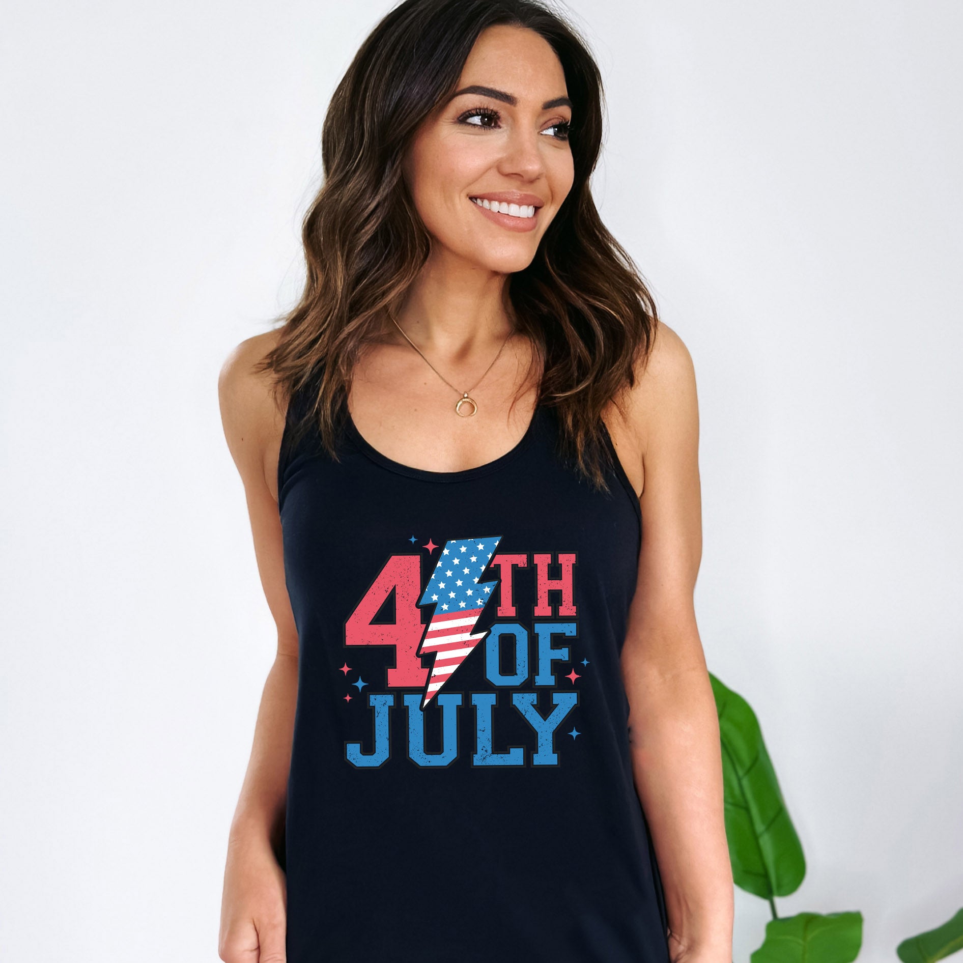 4th Of July Lightning Bolt | Racerback Tank