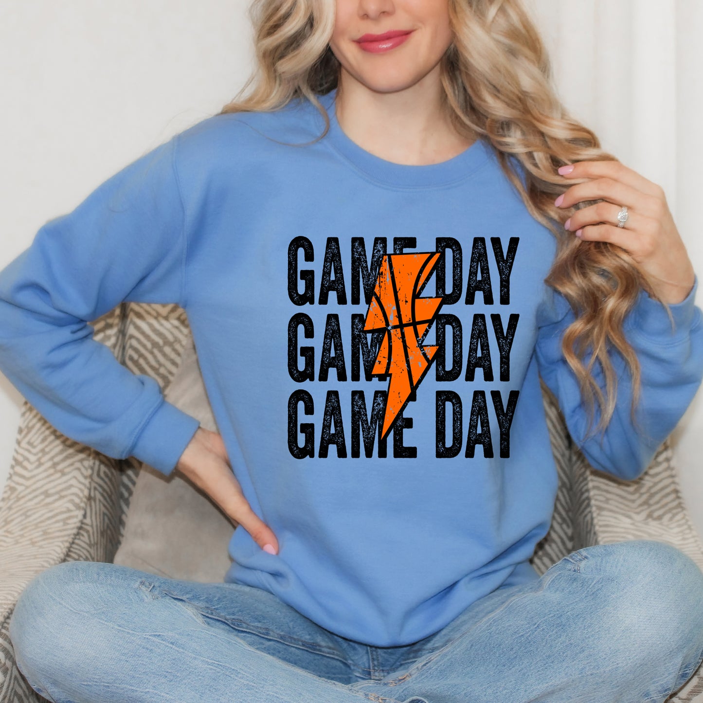 Game Day Stacked Lightning Bolt | Sweatshirt