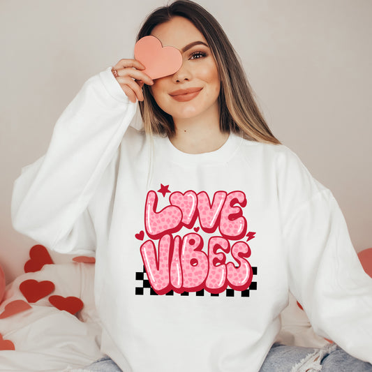 Love Vibes Stars Checkered | Sweatshirt