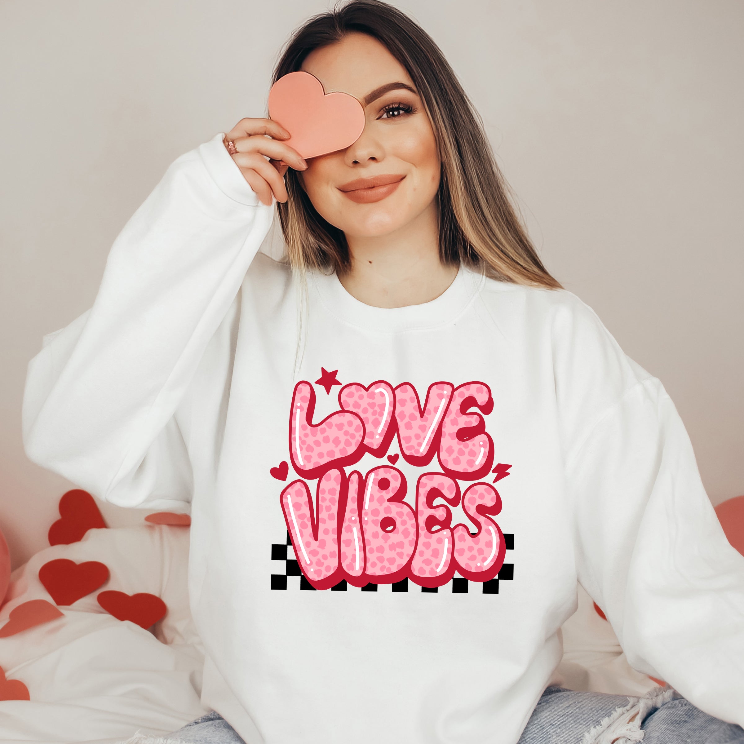 Love Vibes Stars Checkered | Sweatshirt