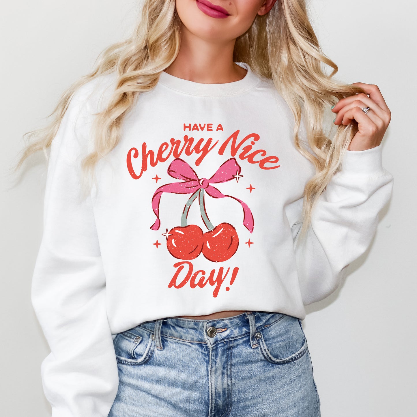 Coquette Cherry Nice Day | Sweatshirt