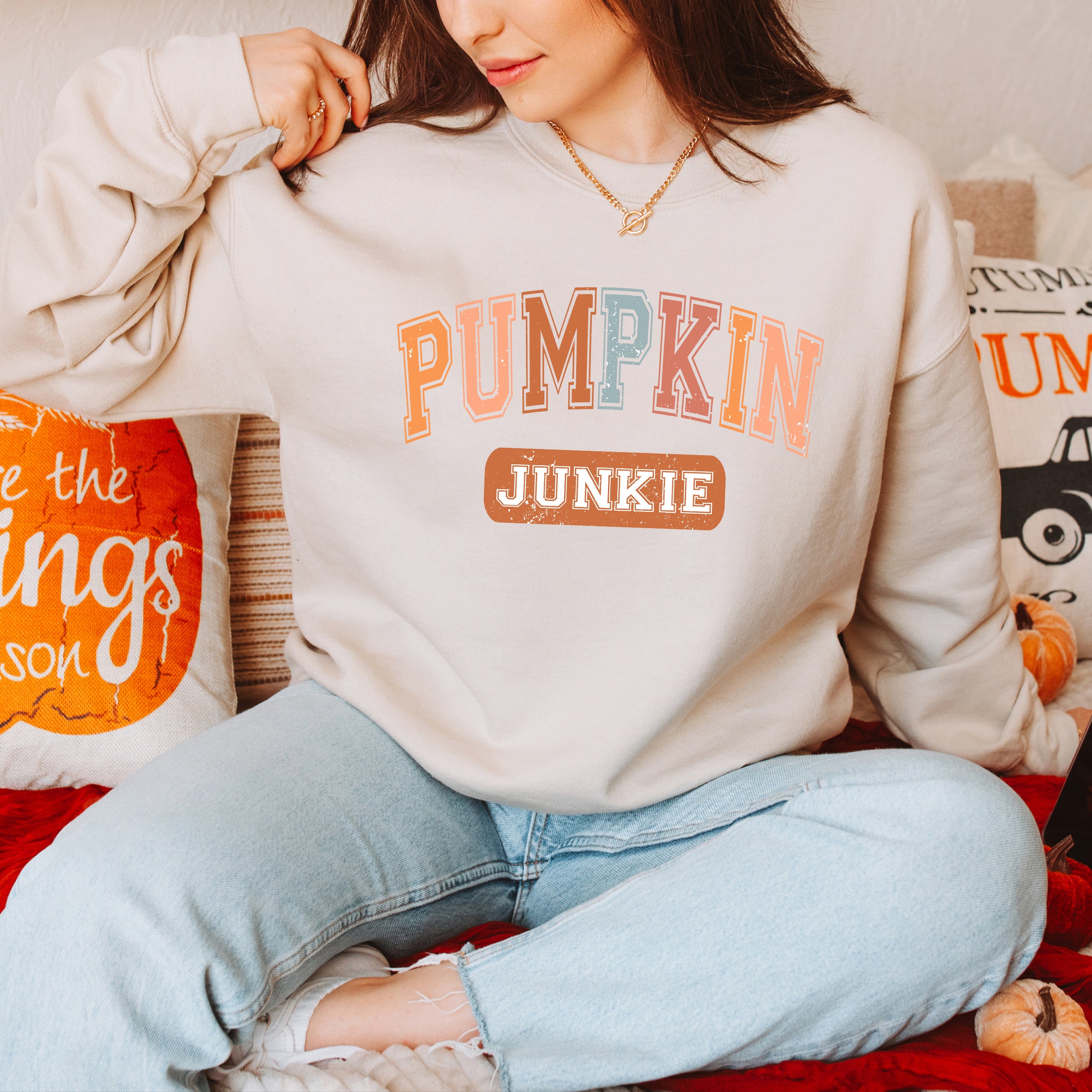 Varsity Pumpkin Junkie | Sweatshirt