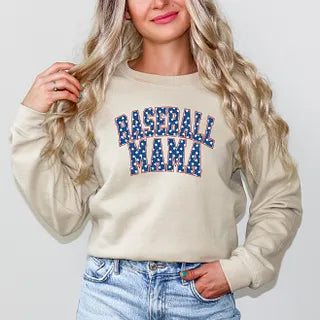 Baseball Mama Varsity Stars | Sweatshirt