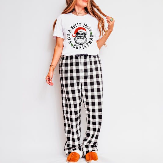 Holly Jolly Santa | Plaid Pajama Set