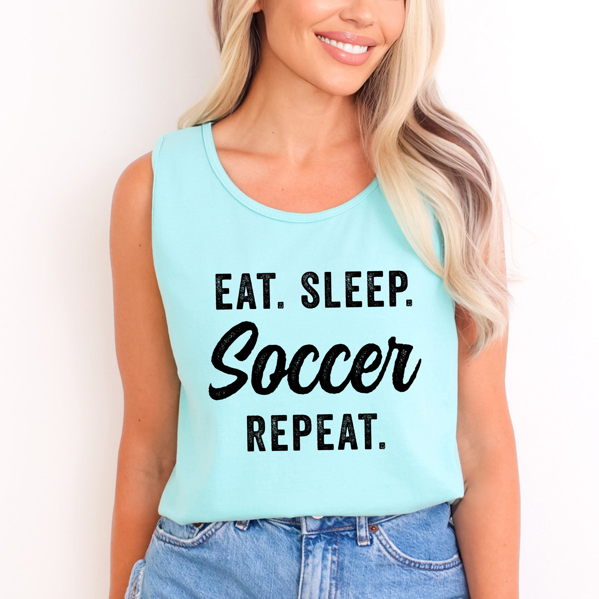 Eat Sleep Soccer Repeat | Garment Dyed Tank