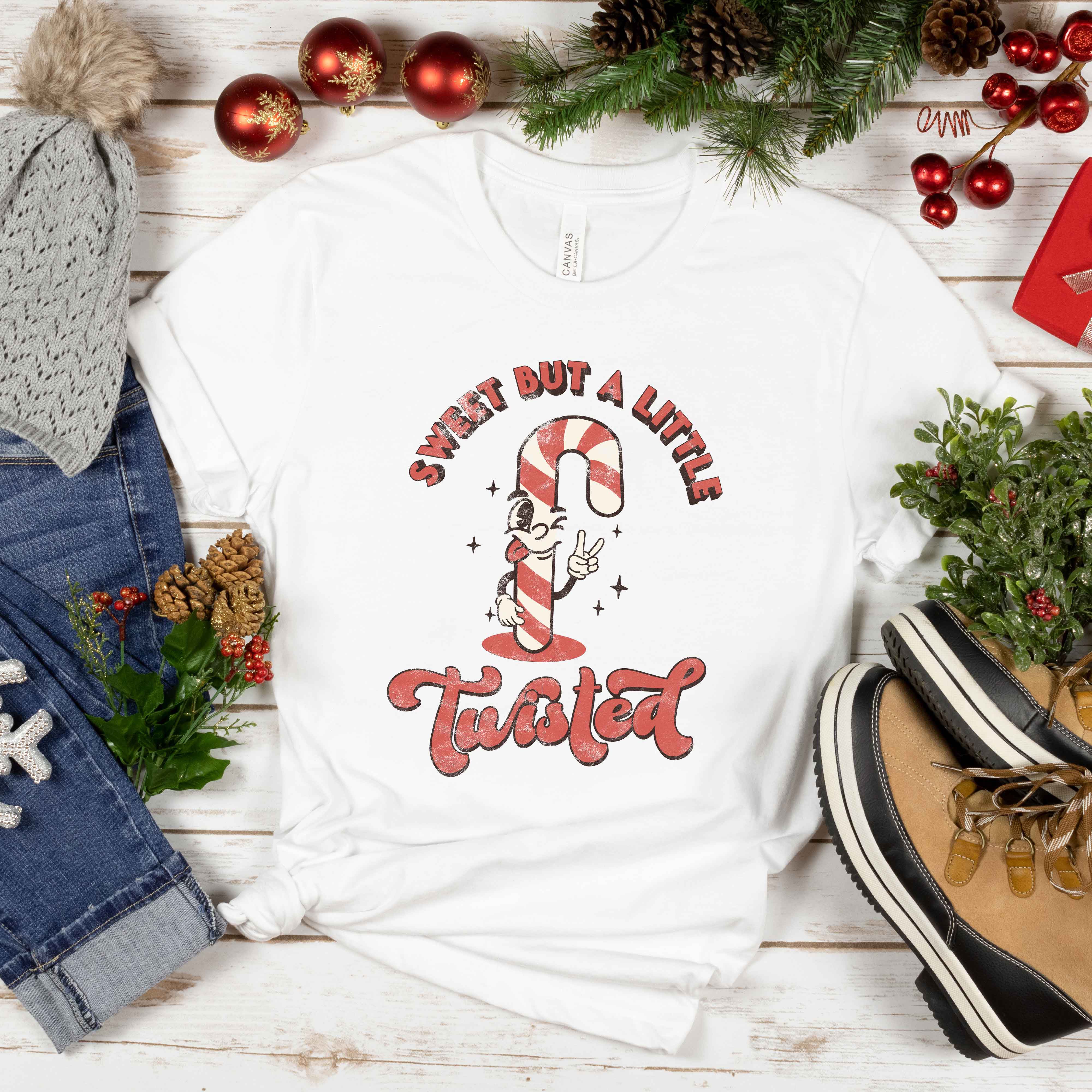 A Little Twisted Candy Cane | Short Sleeve Crewneck