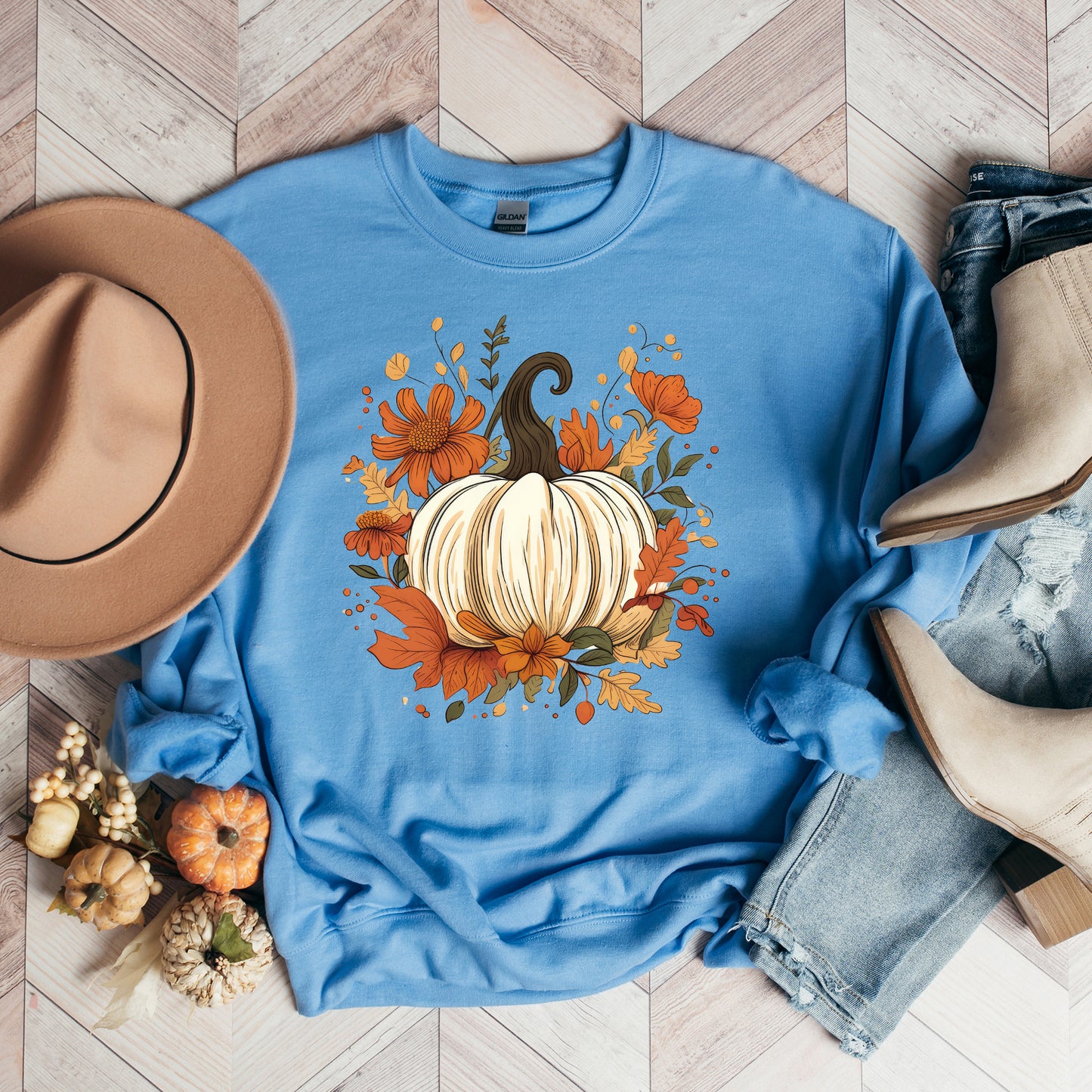 Fall Pumpkin Floral | Sweatshirt