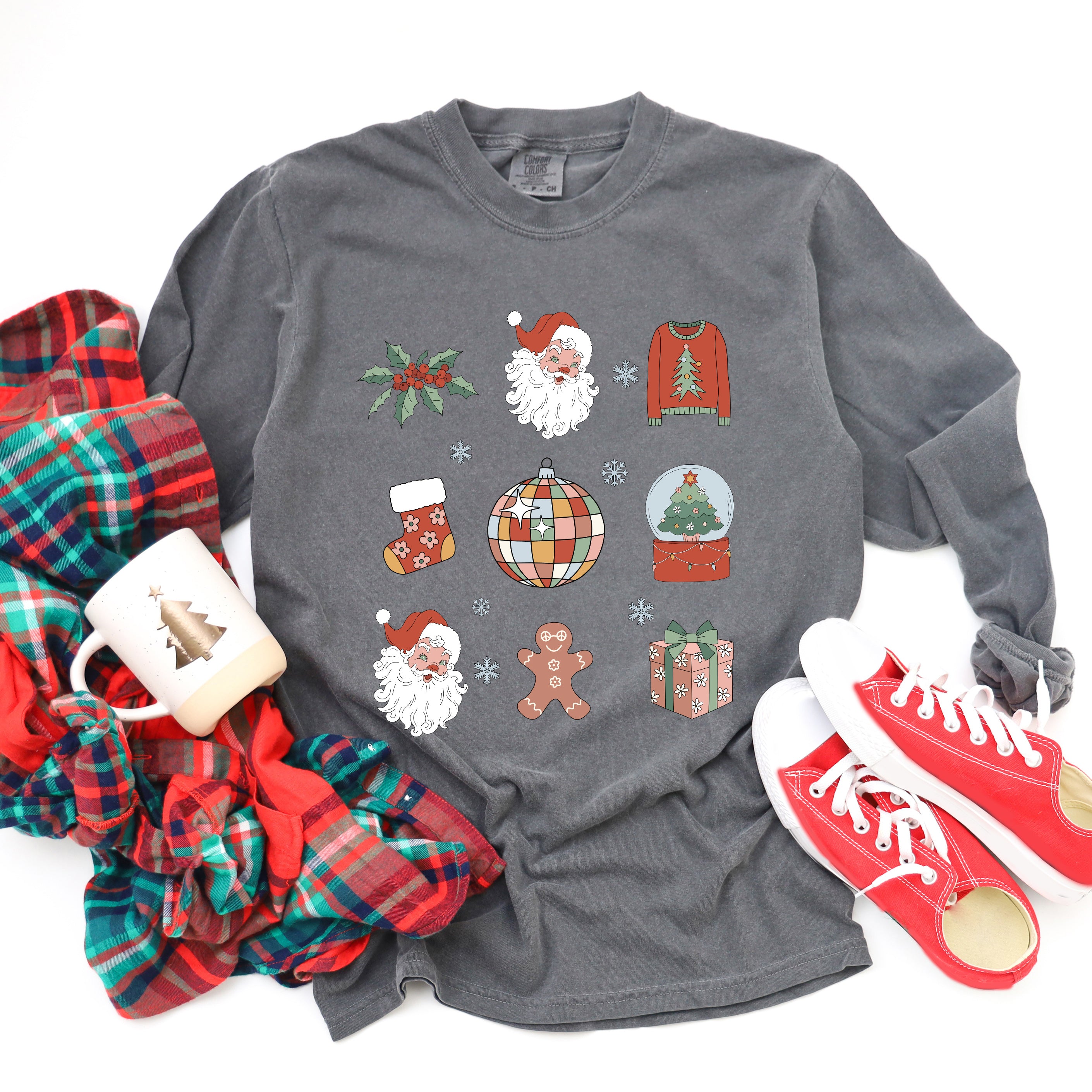 Christmas Collage | Garment Dyed Long Sleeve