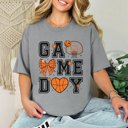 Basketball Game Day Coquette | Garment Dyed Short Sleeve Tee
