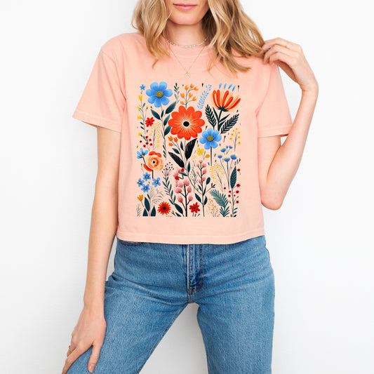 Cottagecore Floral | Relaxed Fit Cropped Tee