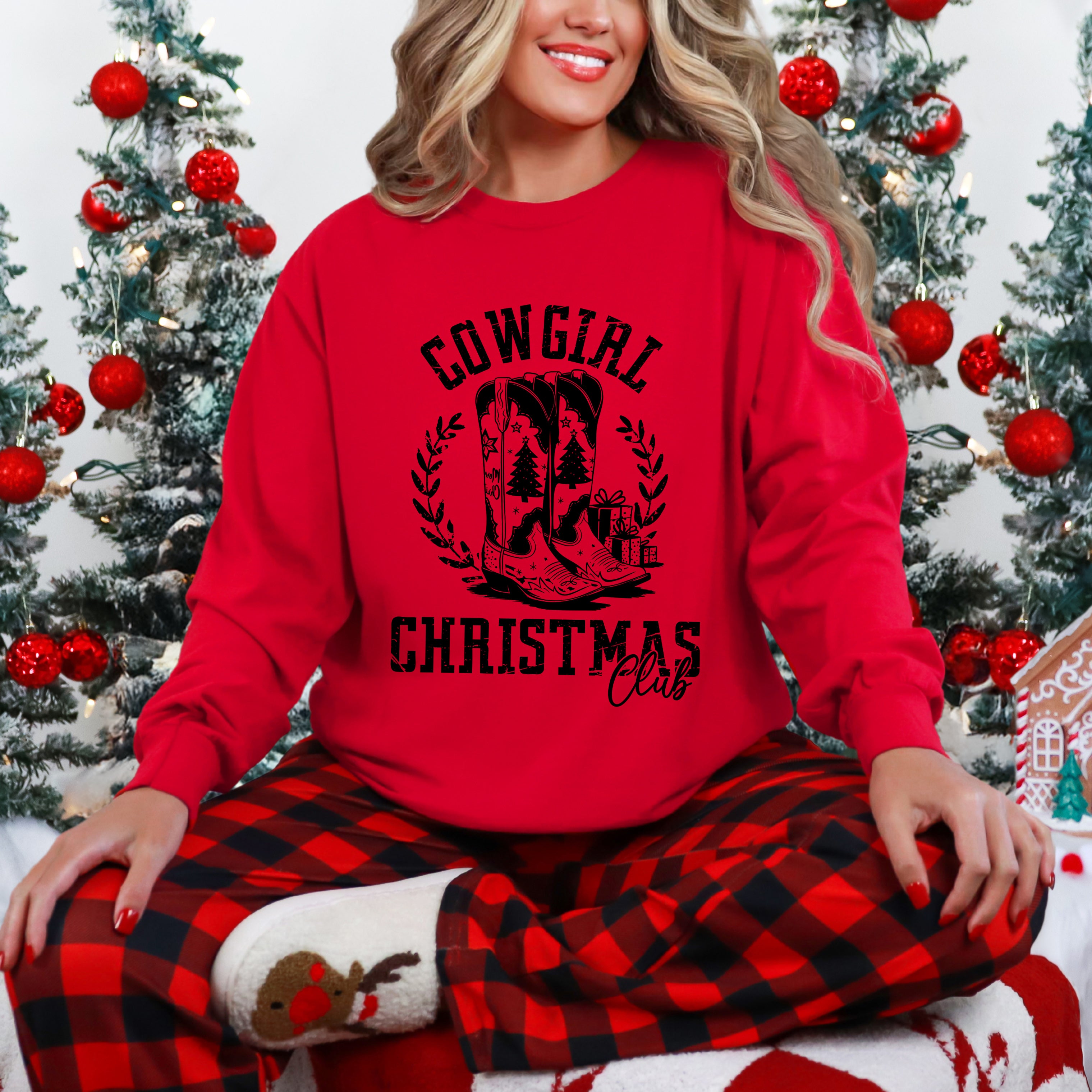 Cowgirl Christmas Club | Garment Dyed Long Sleeve