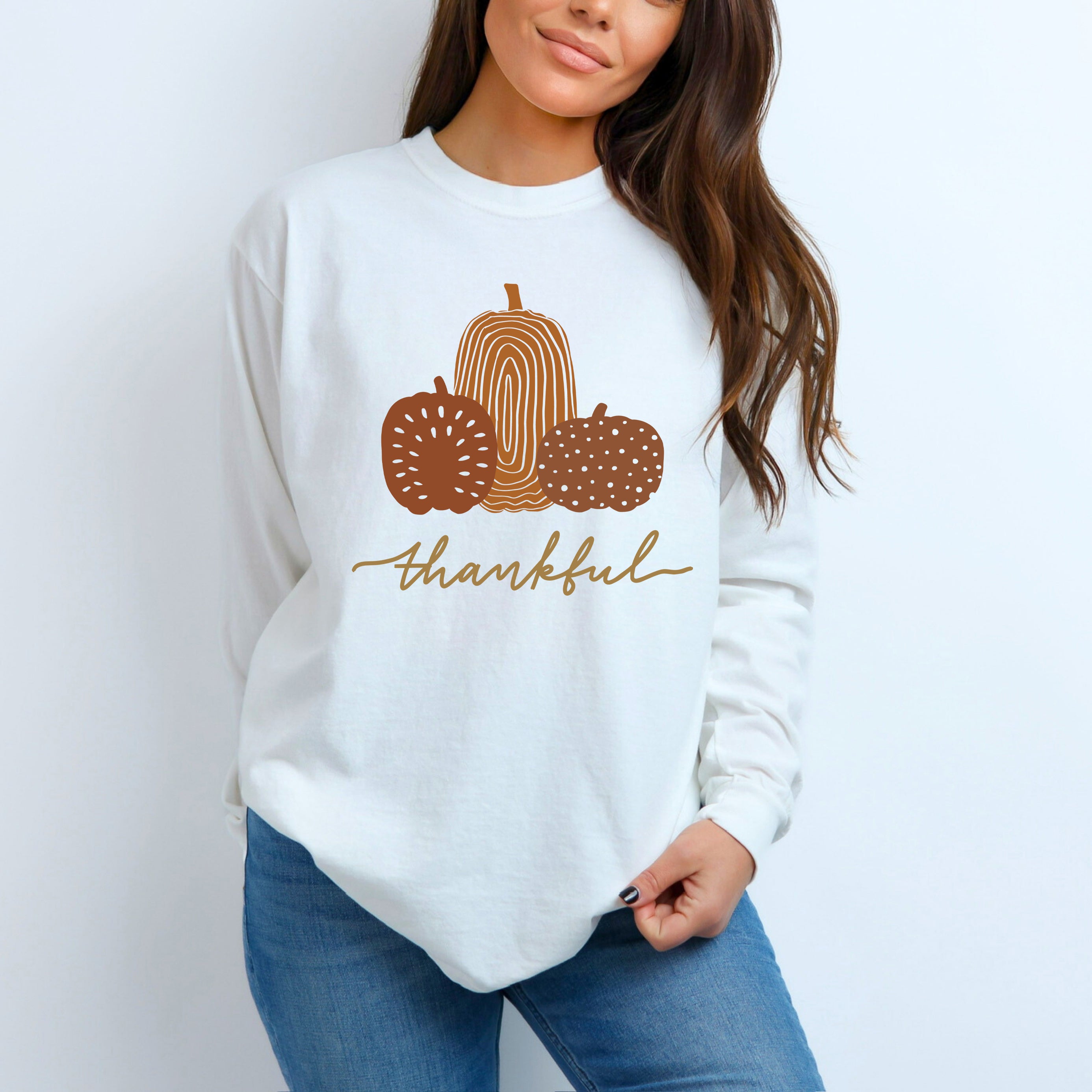 Boho Thankful Pumpkins | Garment Dyed Long Sleeve