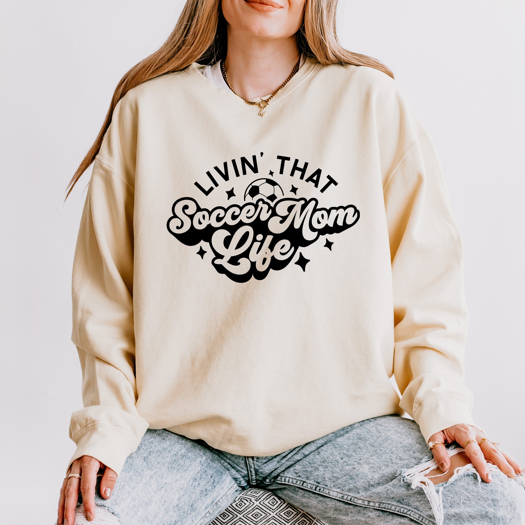 Soccer Mom Life | Lightweight Garment Dyed Sweatshirt