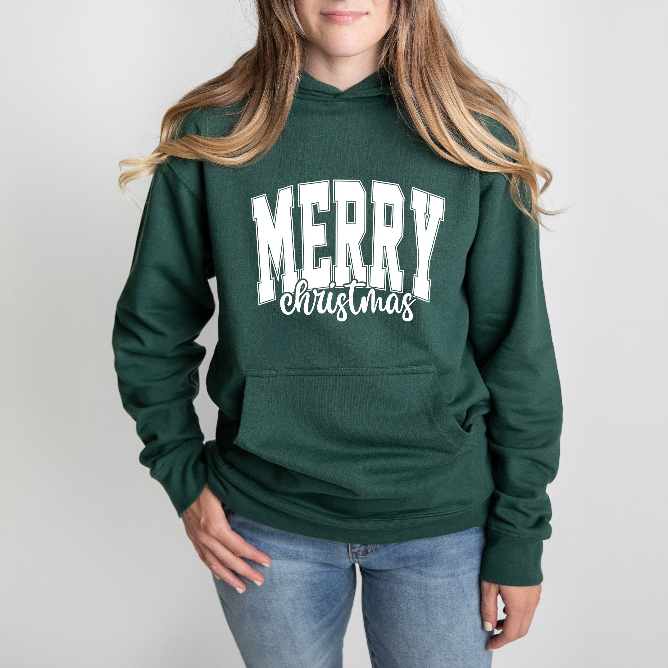 Merry Christmas Cursive Bold | Hoodie