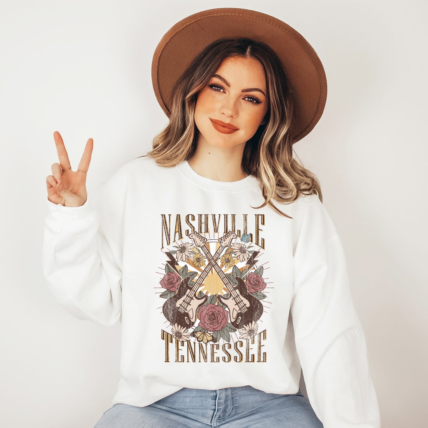 Nashville Retro Flowers | Sweatshirt