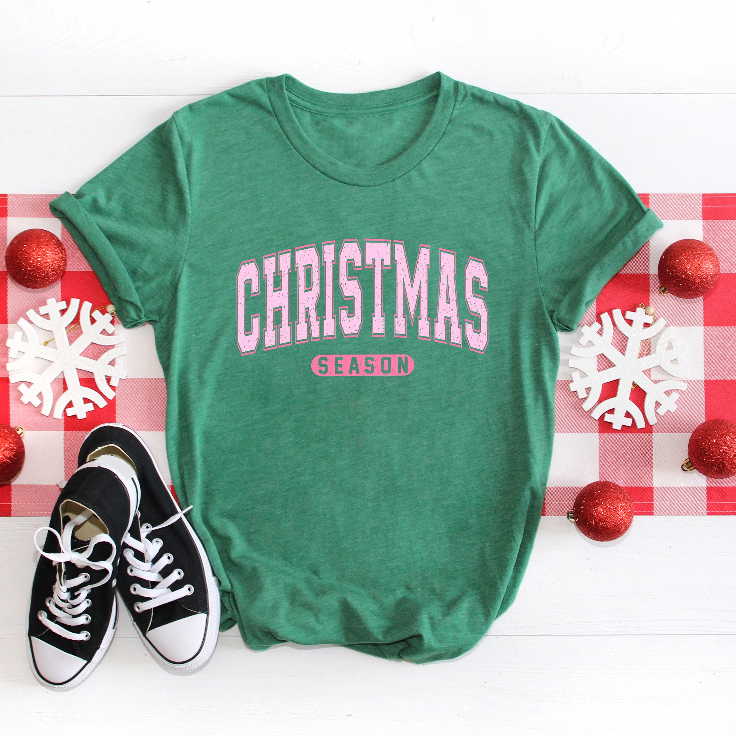 Pink Christmas Season | Short Sleeve Crew Neck