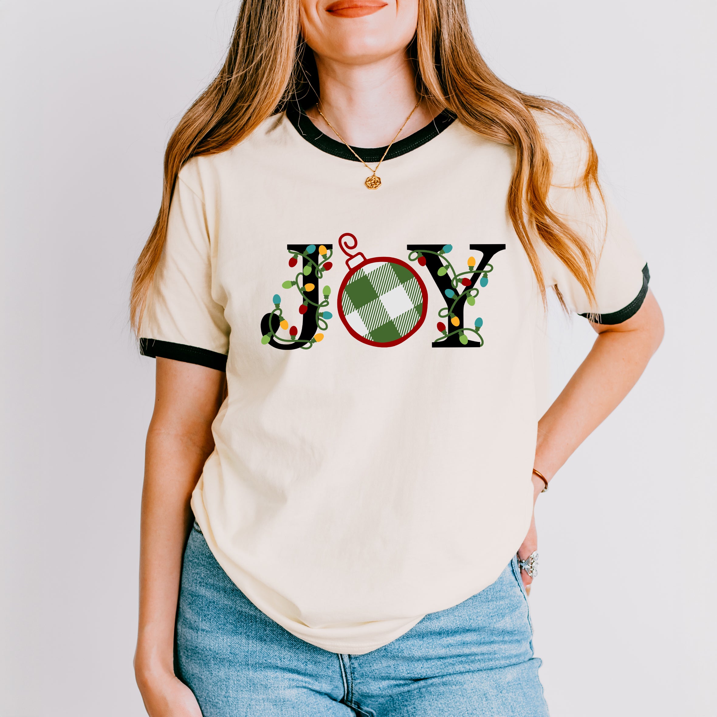 Joy Christmas Lights | Ringer Tee