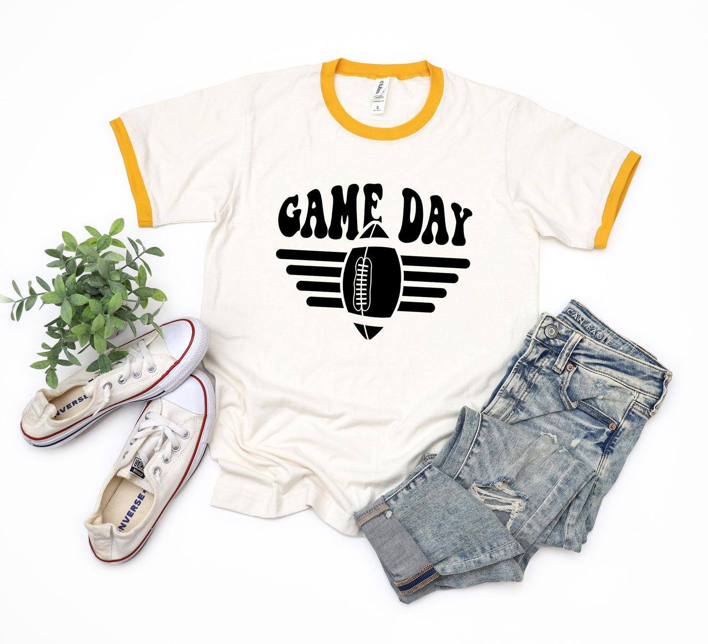 Football Game Day Stripes | Ringer Tee