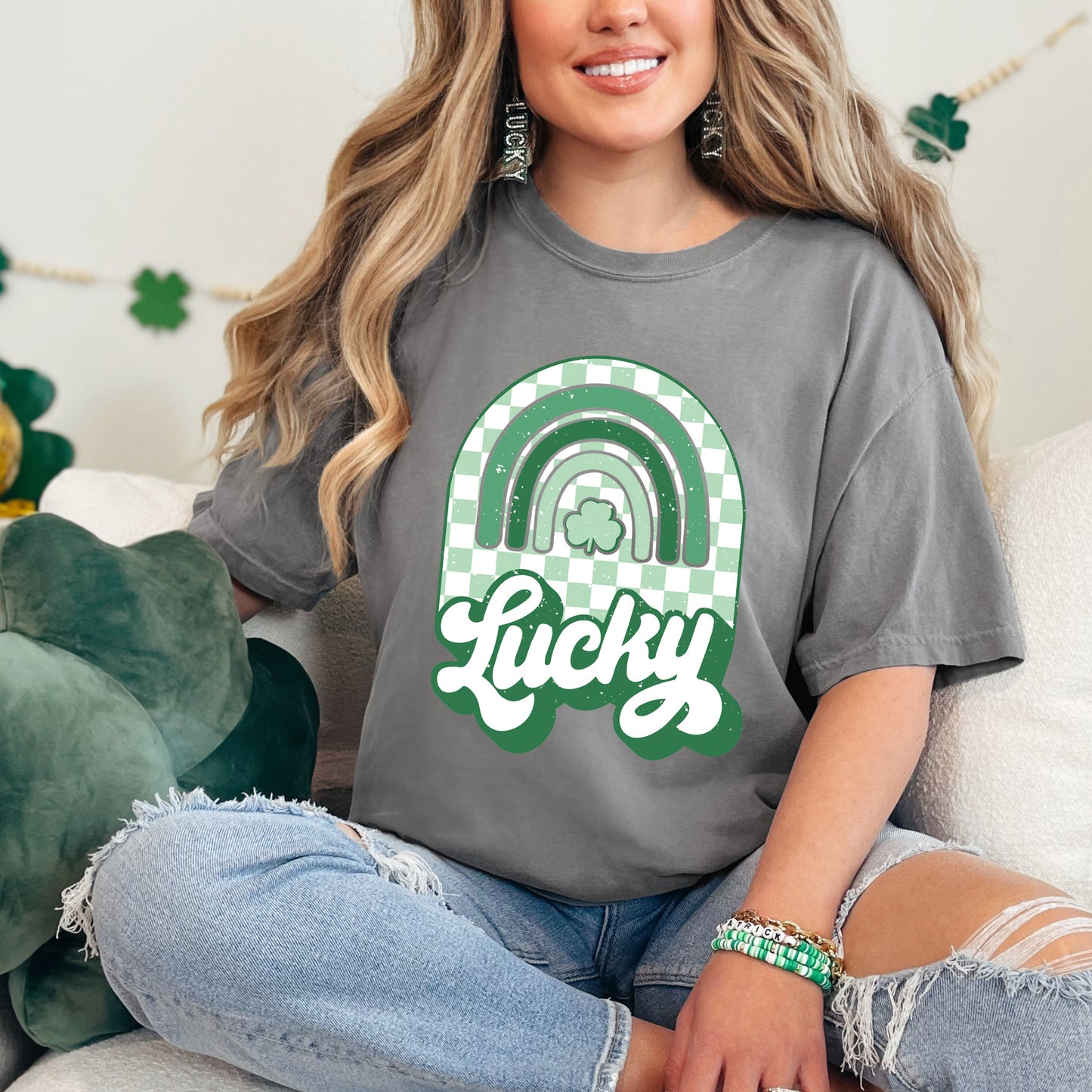 Lucky Shamrock Rainbow | Garment Dyed Tee