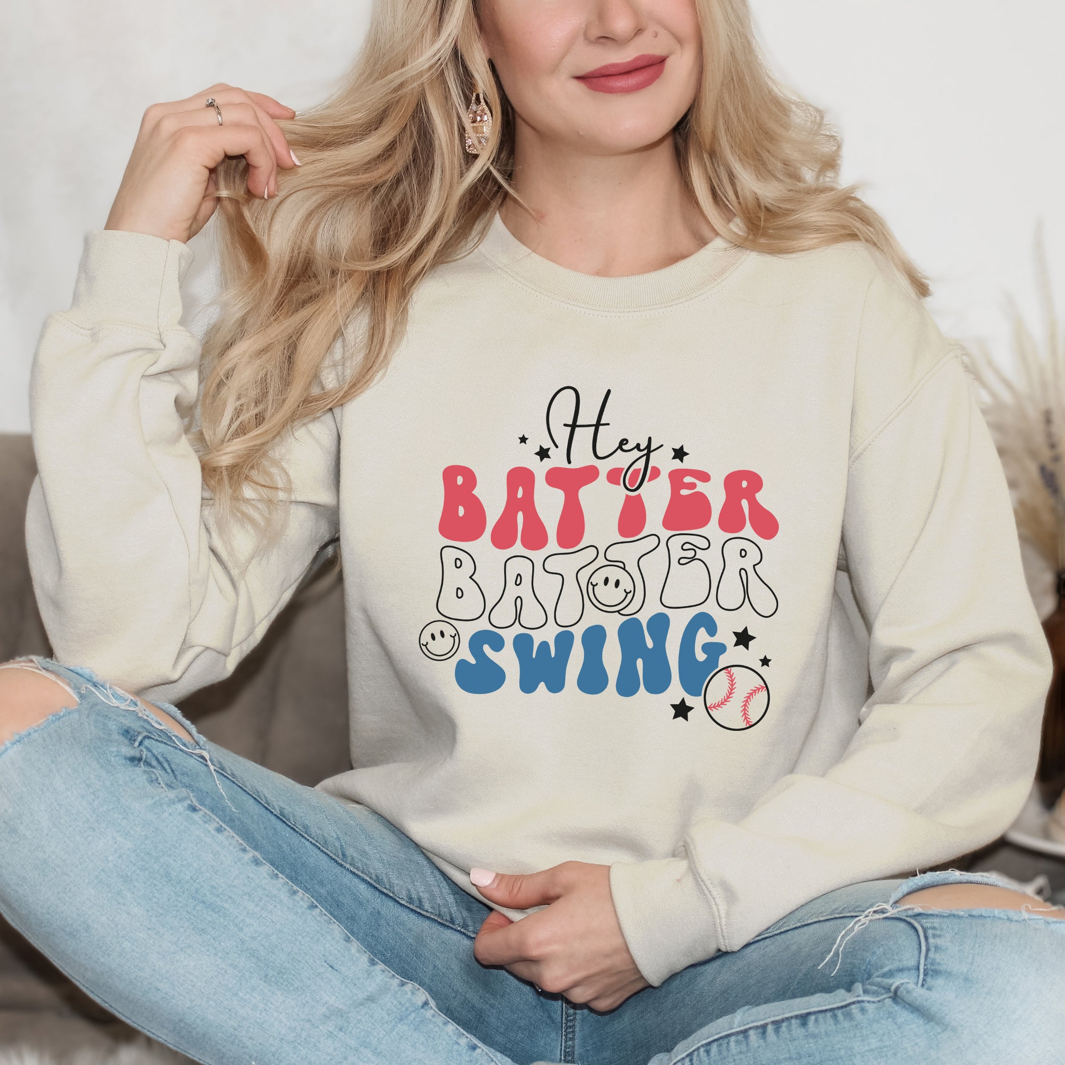 Batter Batter Red White Blue | Sweatshirt