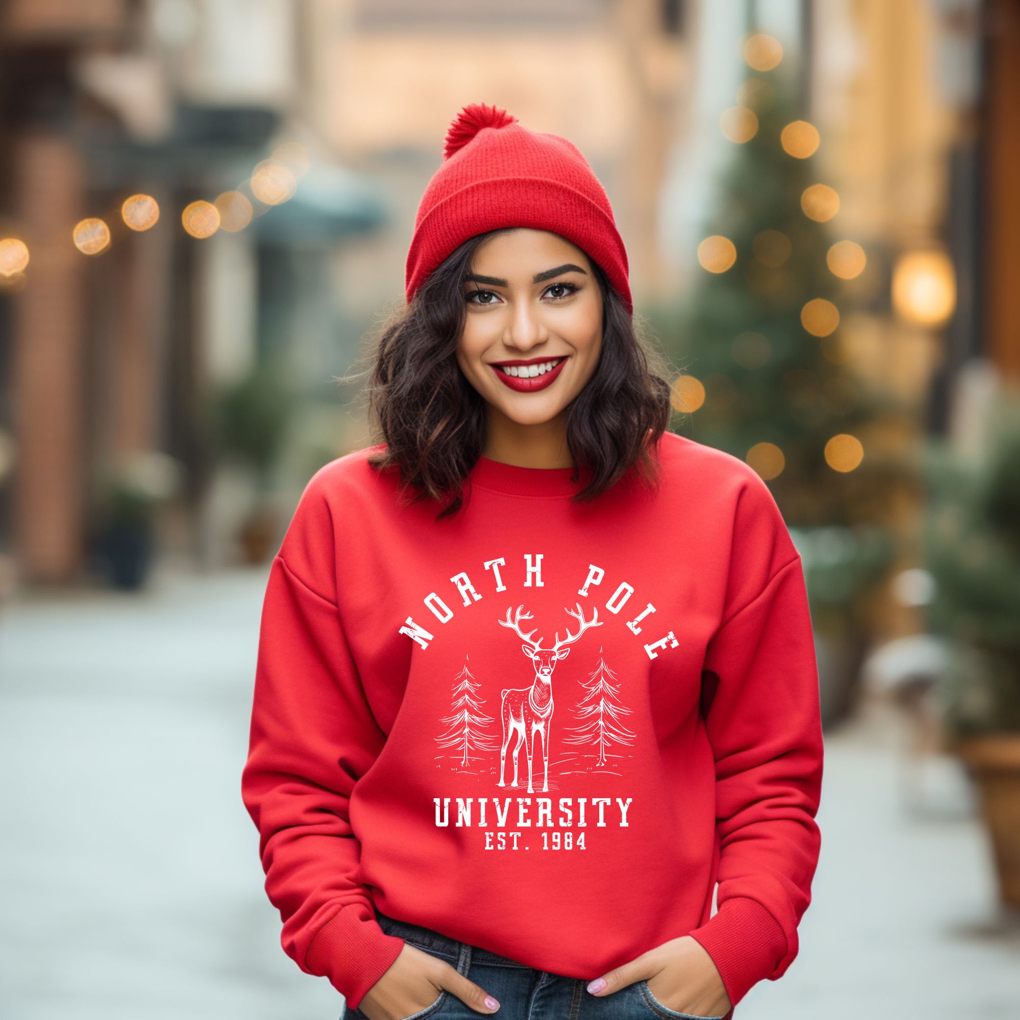North Pole University Deer | Sweatshirt