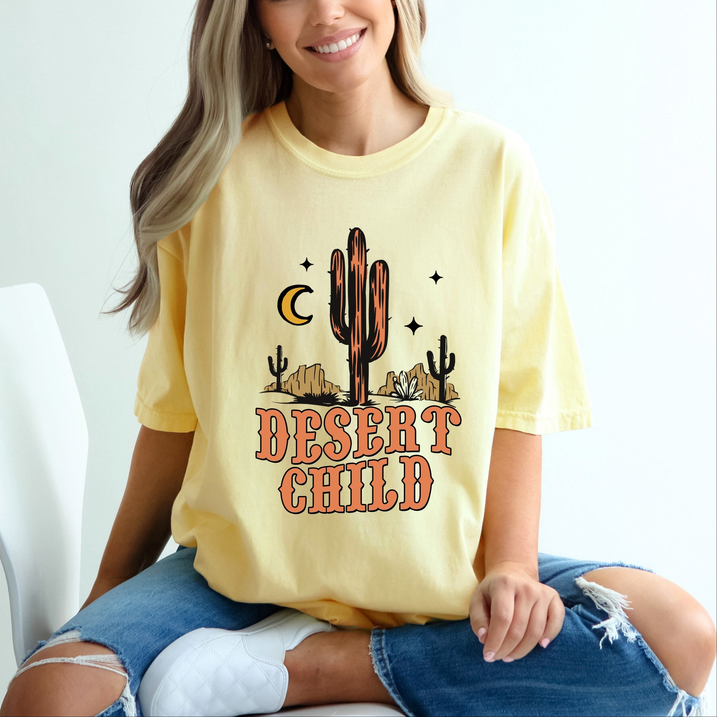 Desert Child - Women's Garment Dyed Graphic T-Shirt
