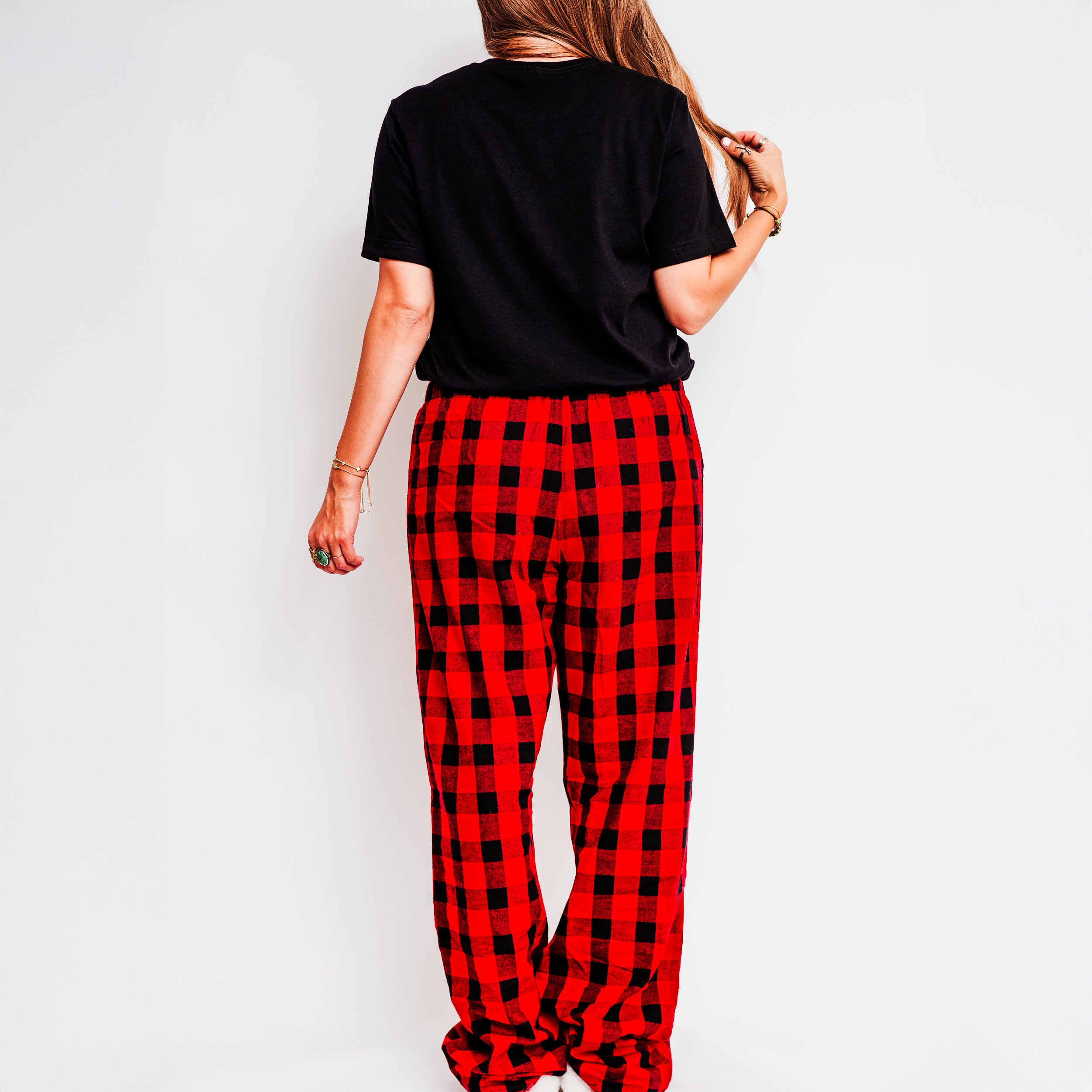 Christmas Vibes Santa Checkered | Plaid Pajama Set