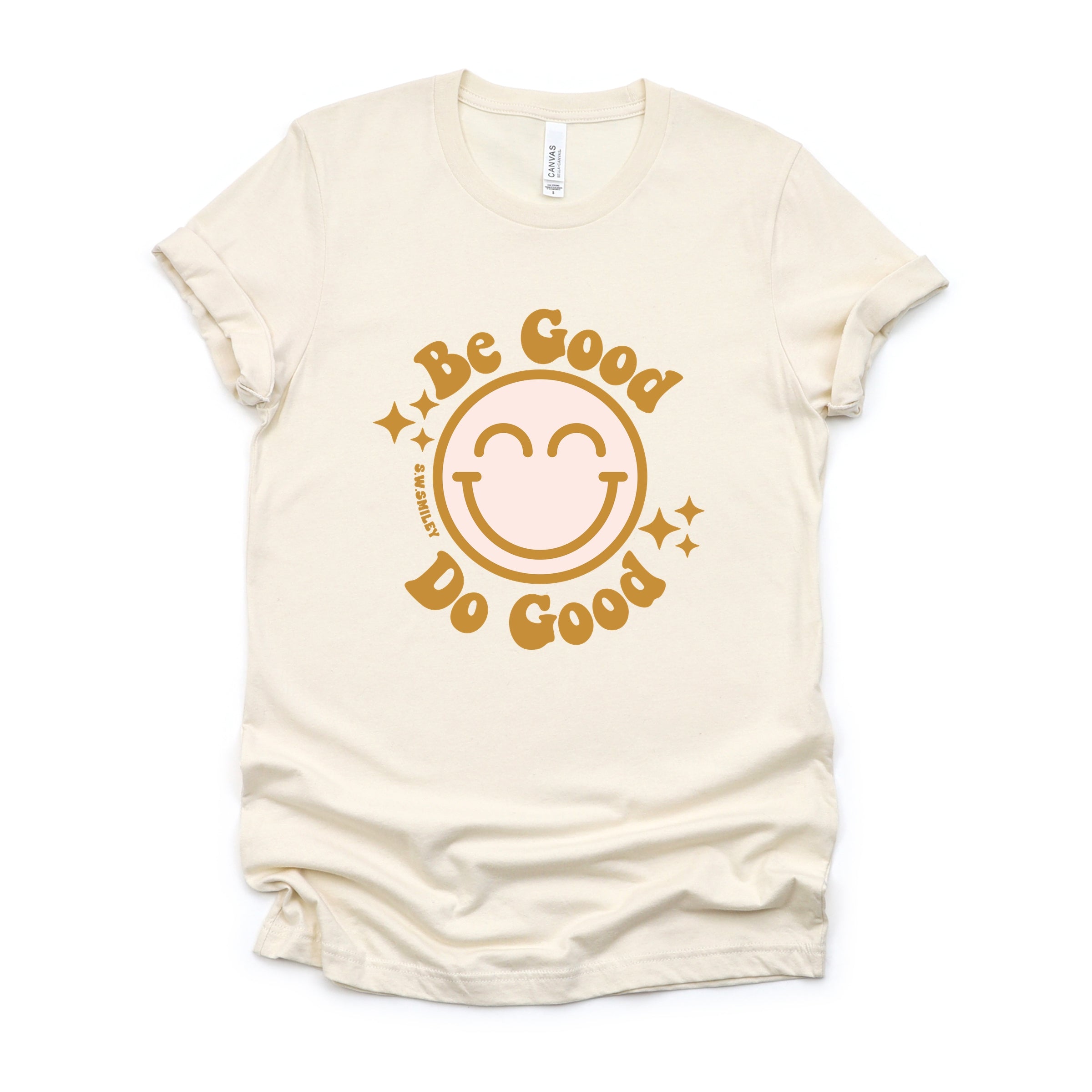 S.W.Smiley Be Good Do Good Smiley Face - Women's Short Sleeve Graphic T-Shirt
