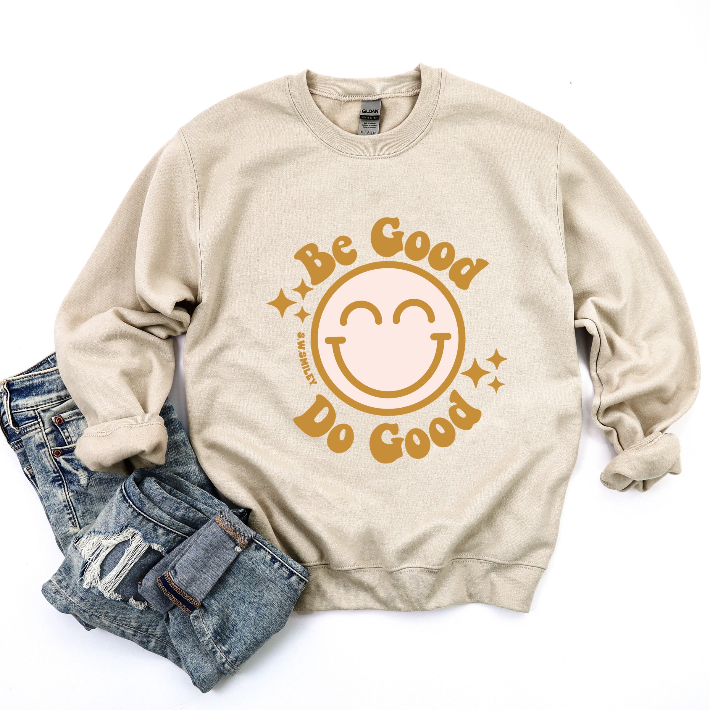 S.W.Smiley Be Good Do Good Smiley Face - Women's Graphic Sweatshirt