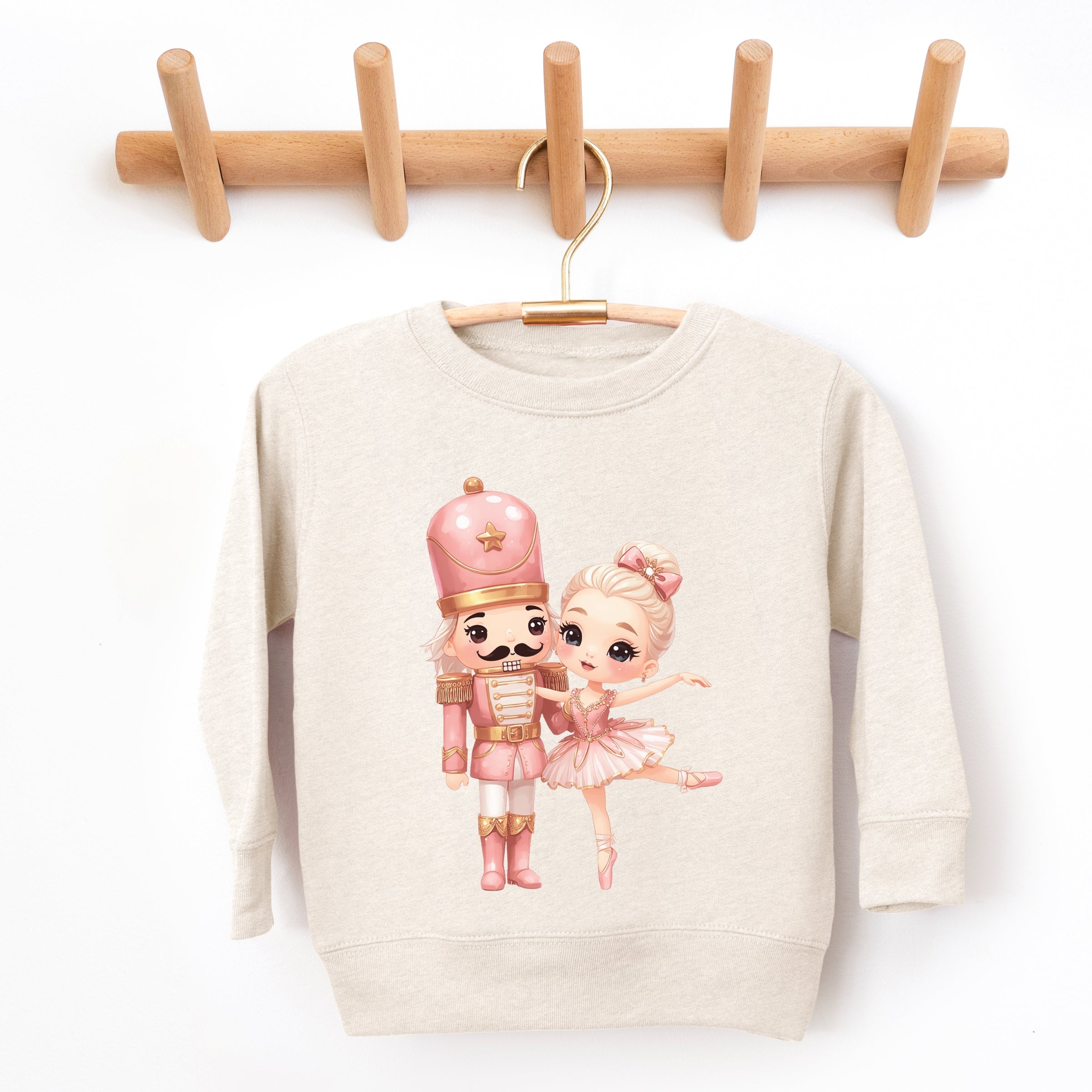 Pink Nutcracker Ballerina - Toddler Graphic Sweatshirt and Youth Graphic Sweatshirt