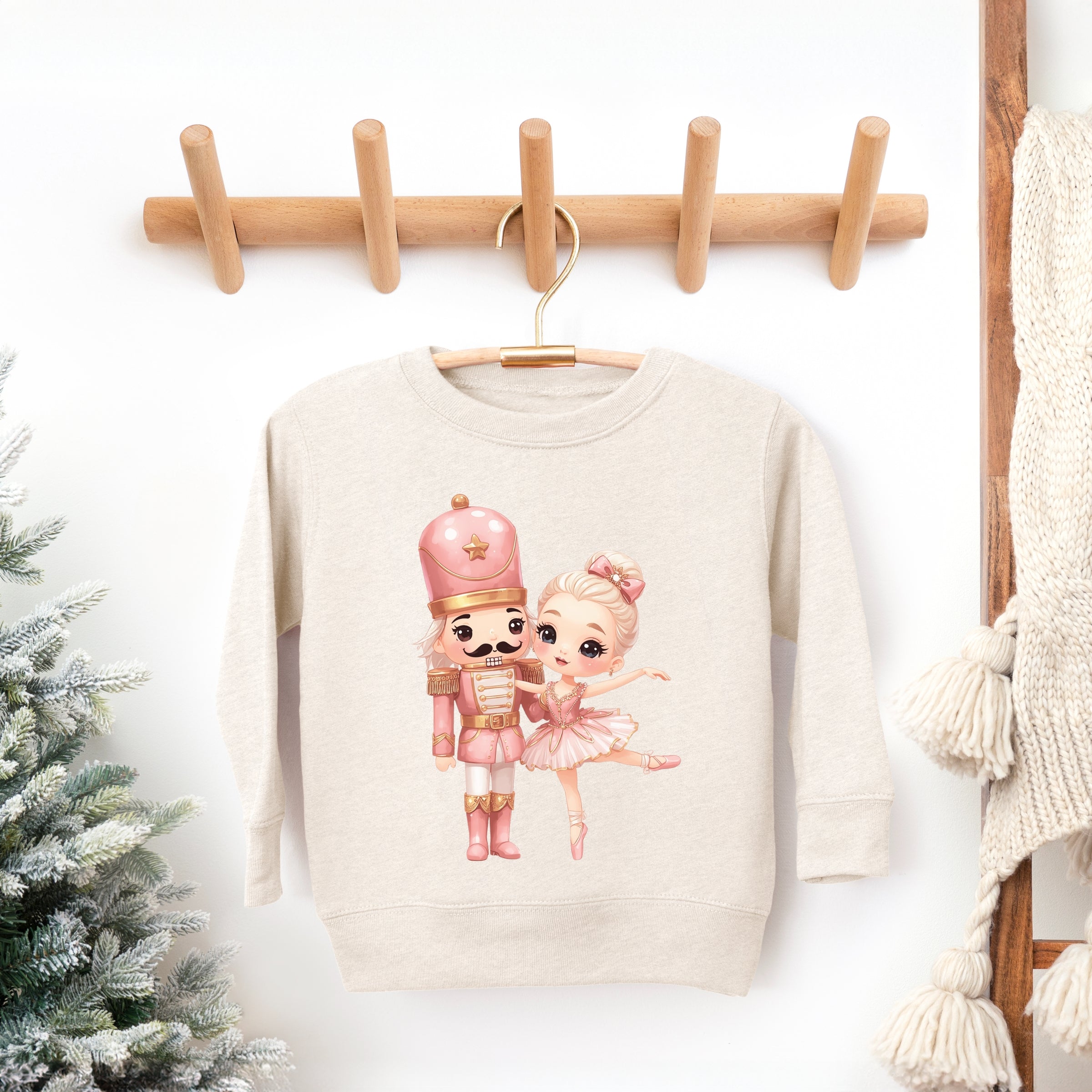 Pink Nutcracker Ballerina - Toddler Graphic Sweatshirt and Youth Graphic Sweatshirt