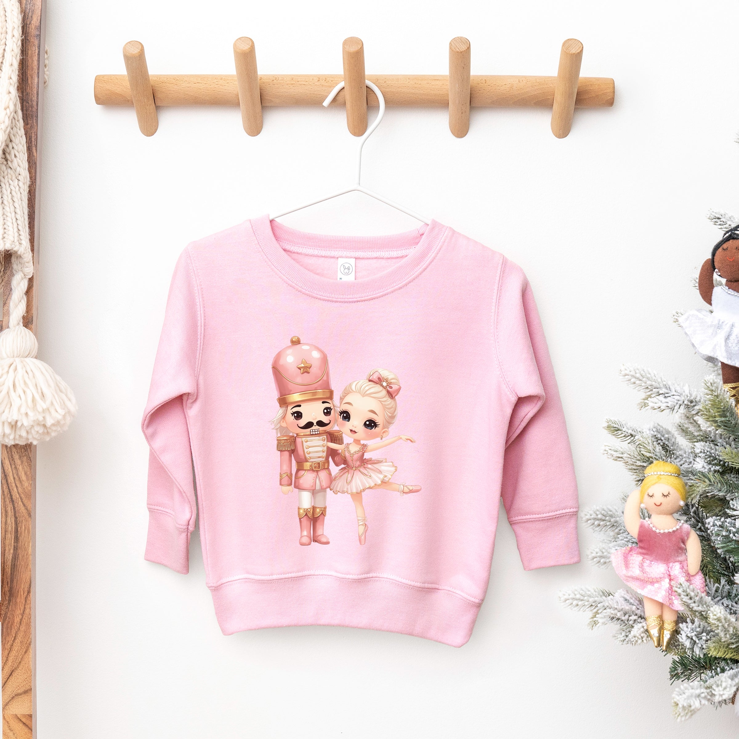 Pink Nutcracker Ballerina - Toddler Graphic Sweatshirt and Youth Graphic Sweatshirt