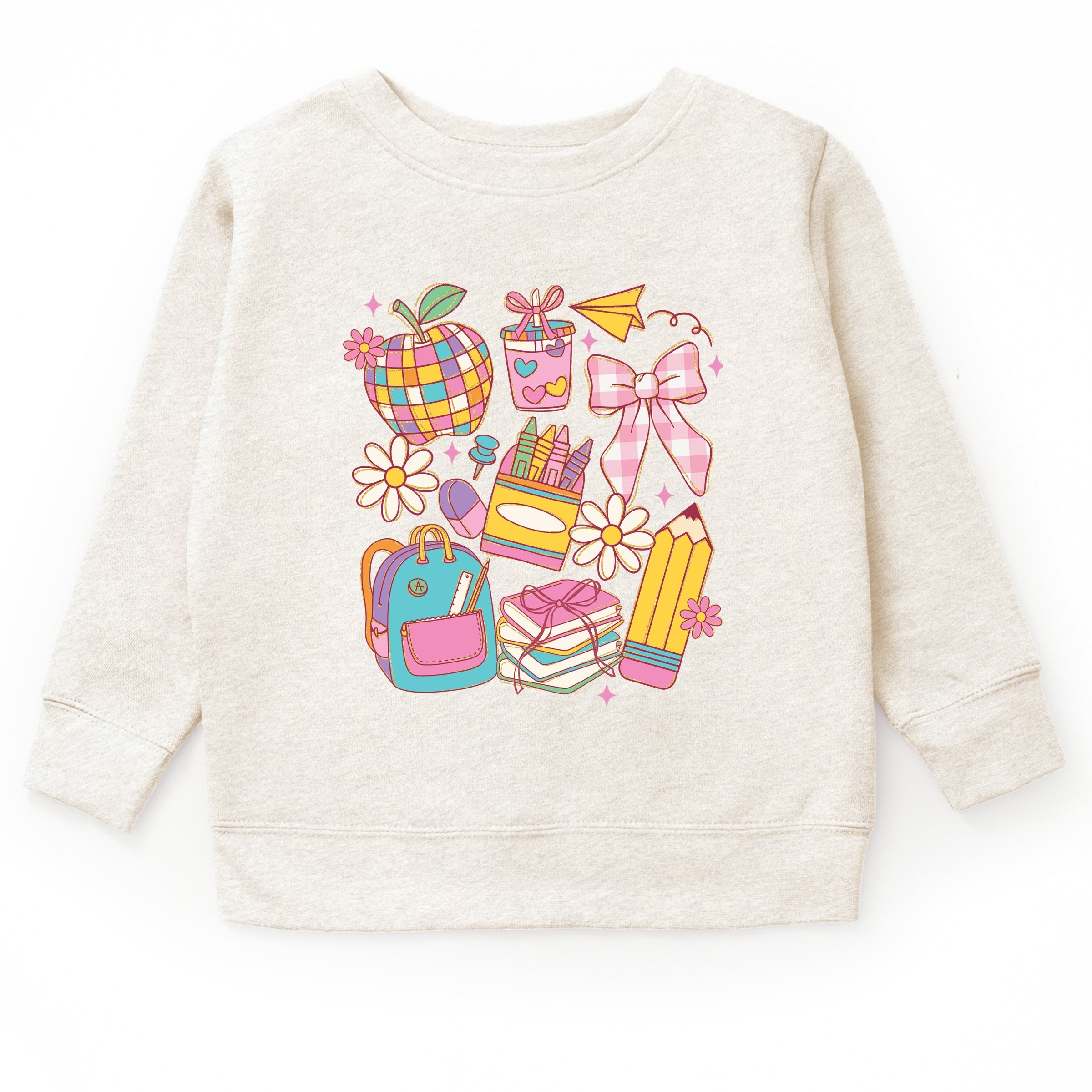 School Supplies Coquette - Kids Toddler Sweatshirt and Kids Youth Sweatshirt