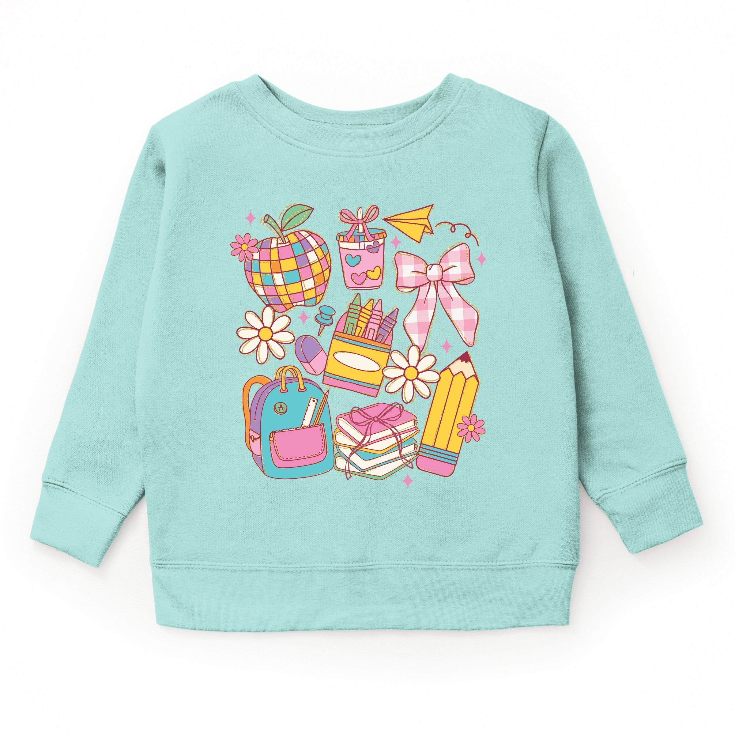 School Supplies Coquette - Kids Toddler Sweatshirt and Kids Youth Sweatshirt