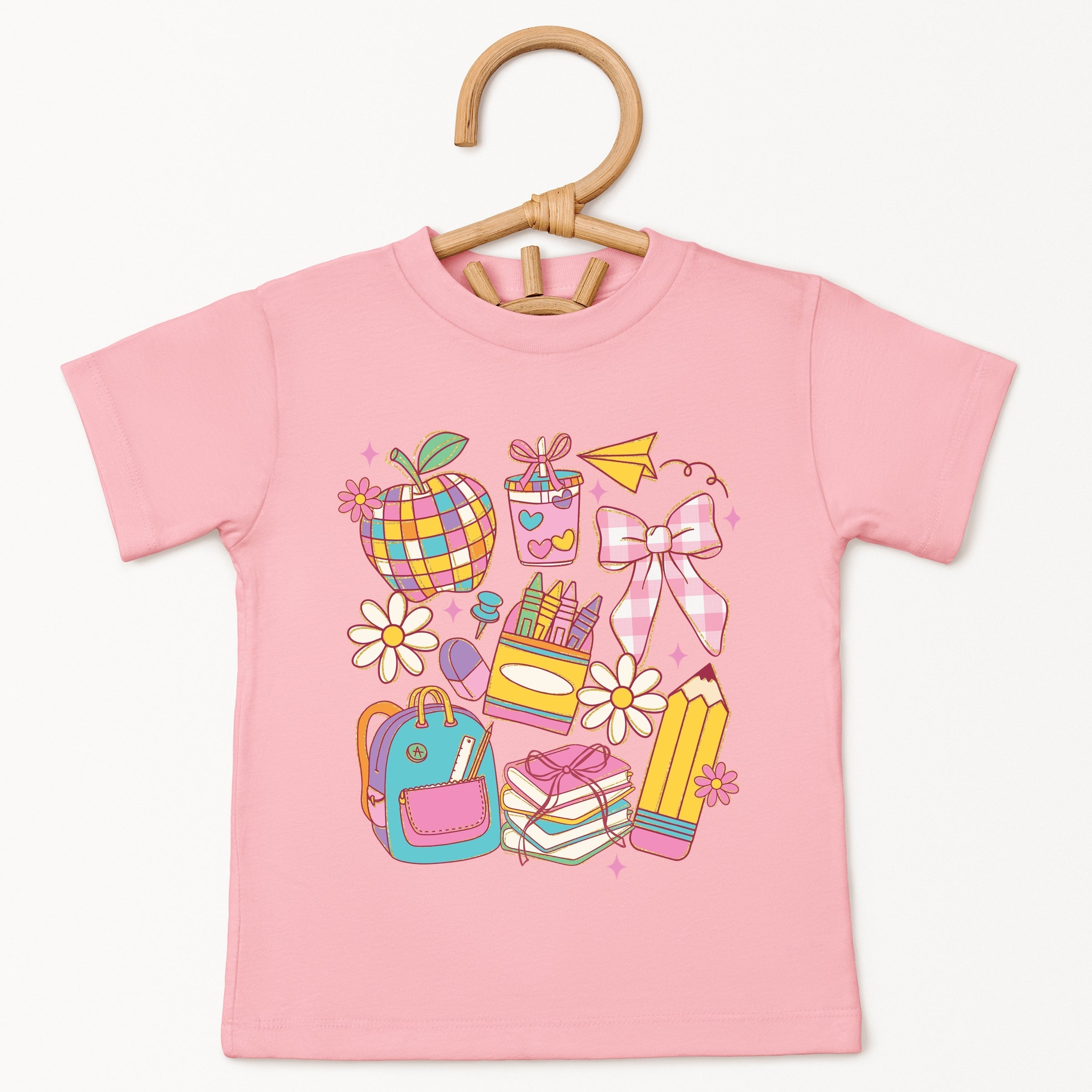 School Supplies Coquette - Kids Youth Short Sleeve Tee and Toddler Short Sleeve Tee