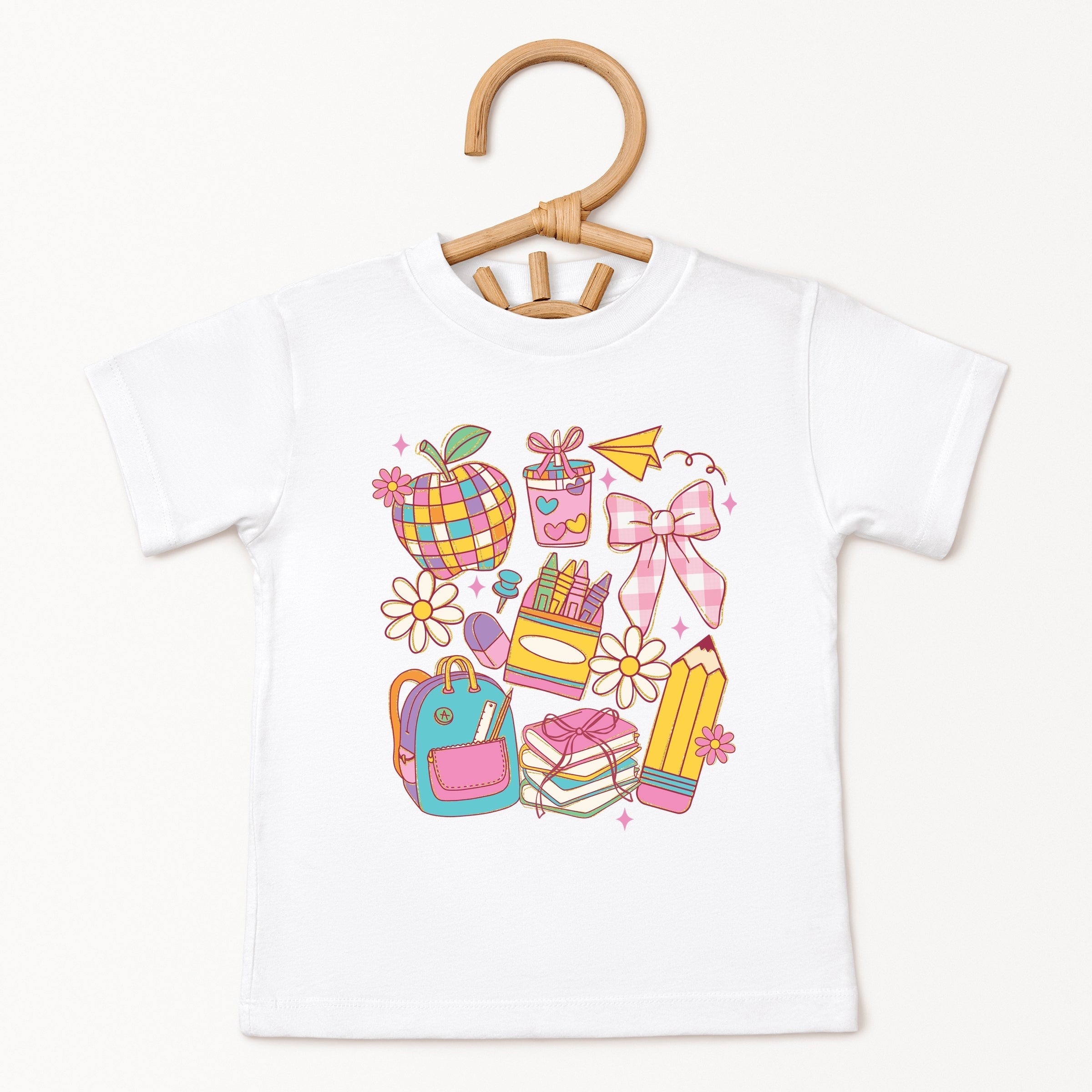 School Supplies Coquette - Kids Youth Short Sleeve Tee and Toddler Short Sleeve Tee