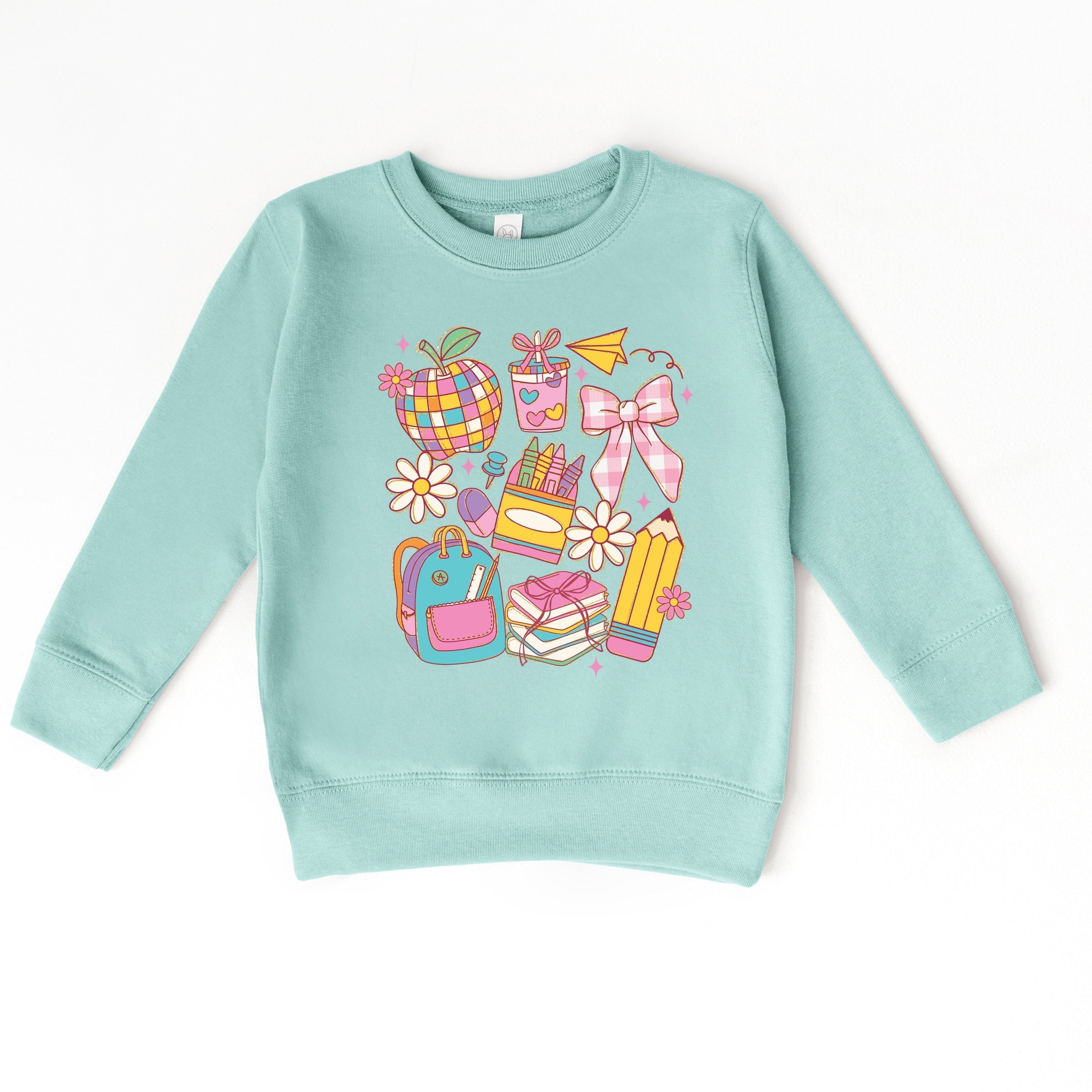 School Supplies Coquette - Kids Toddler Sweatshirt and Kids Youth Sweatshirt