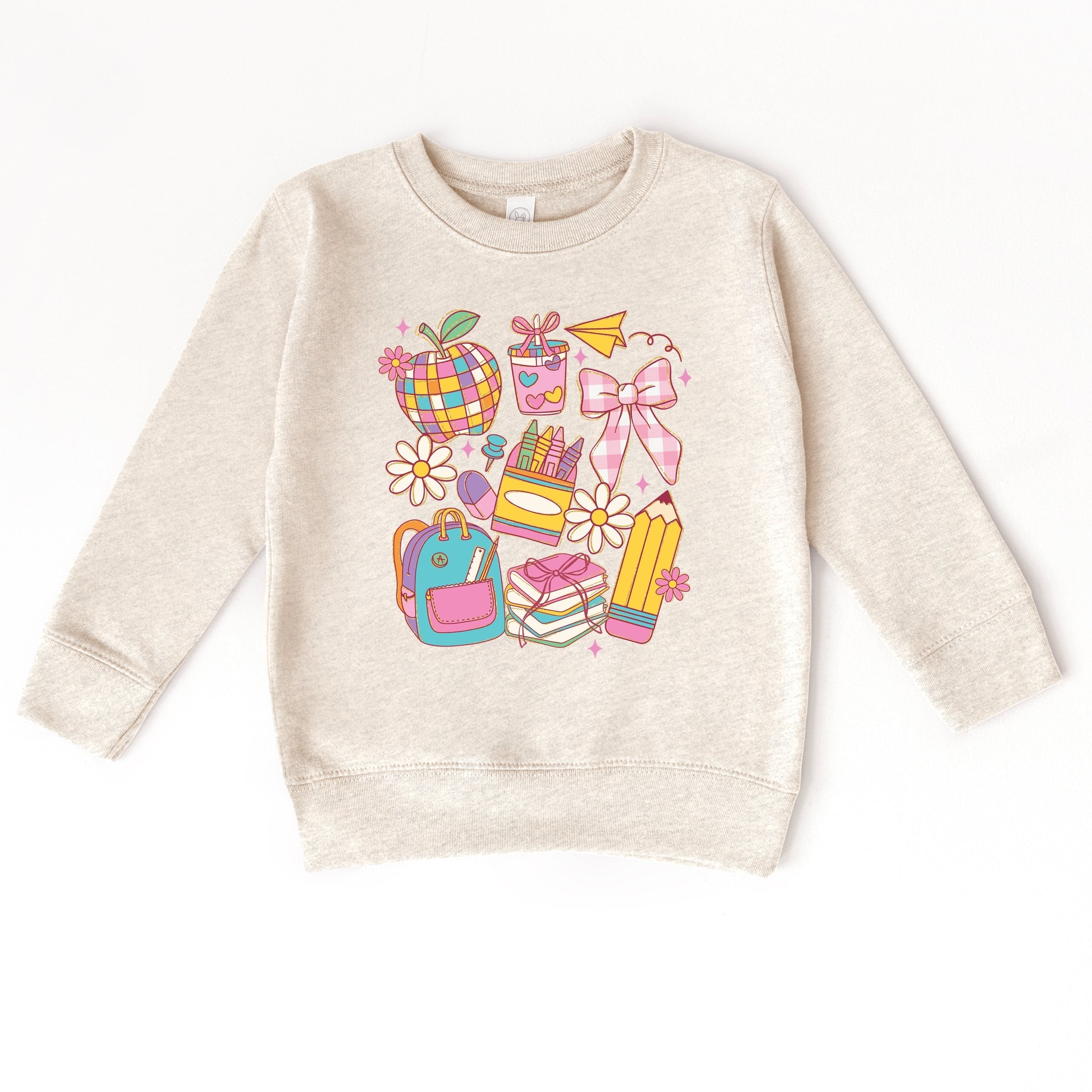 School Supplies Coquette - Kids Toddler Sweatshirt and Kids Youth Sweatshirt