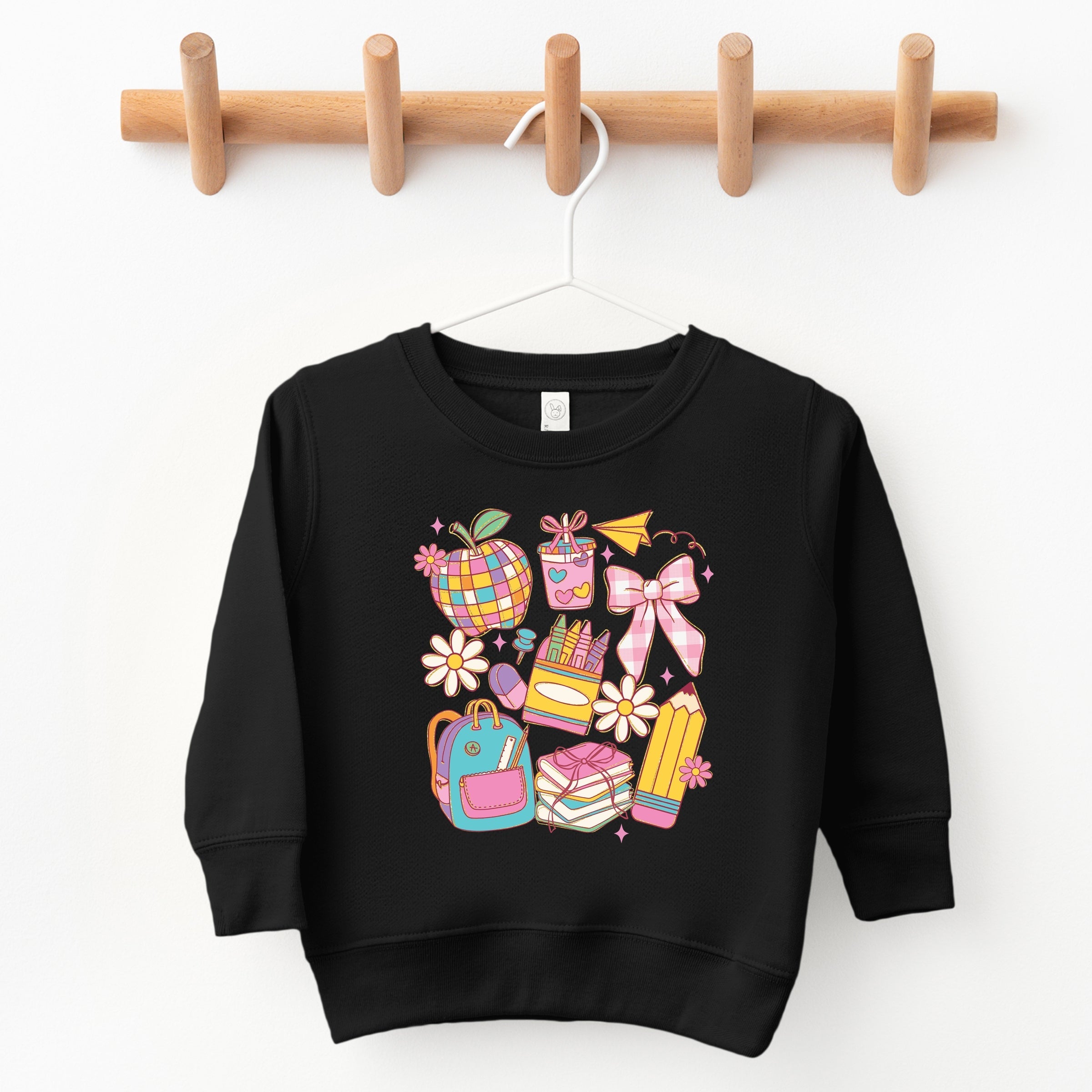 School Supplies Coquette - Kids Toddler Sweatshirt and Kids Youth Sweatshirt