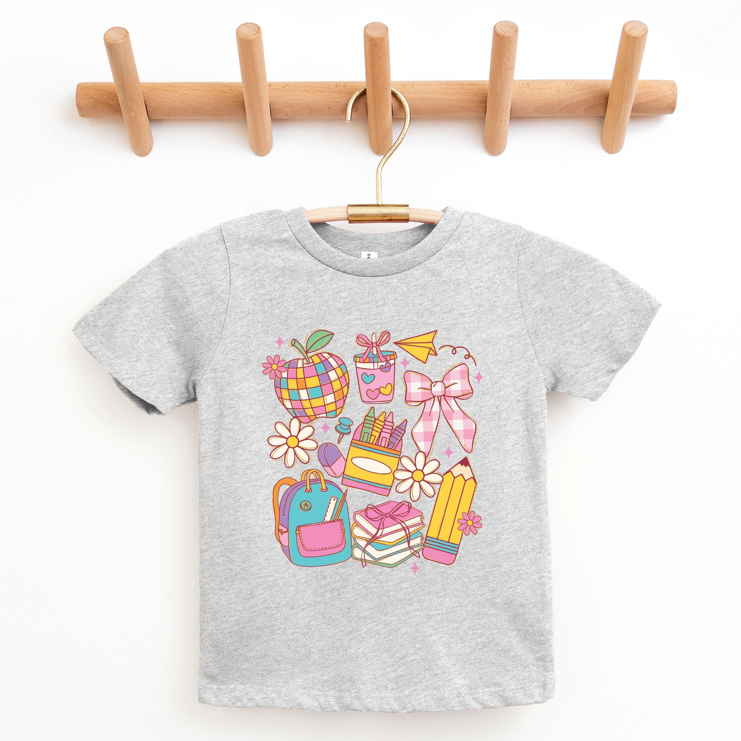 School Supplies Coquette - Kids Youth Short Sleeve Tee and Toddler Short Sleeve Tee