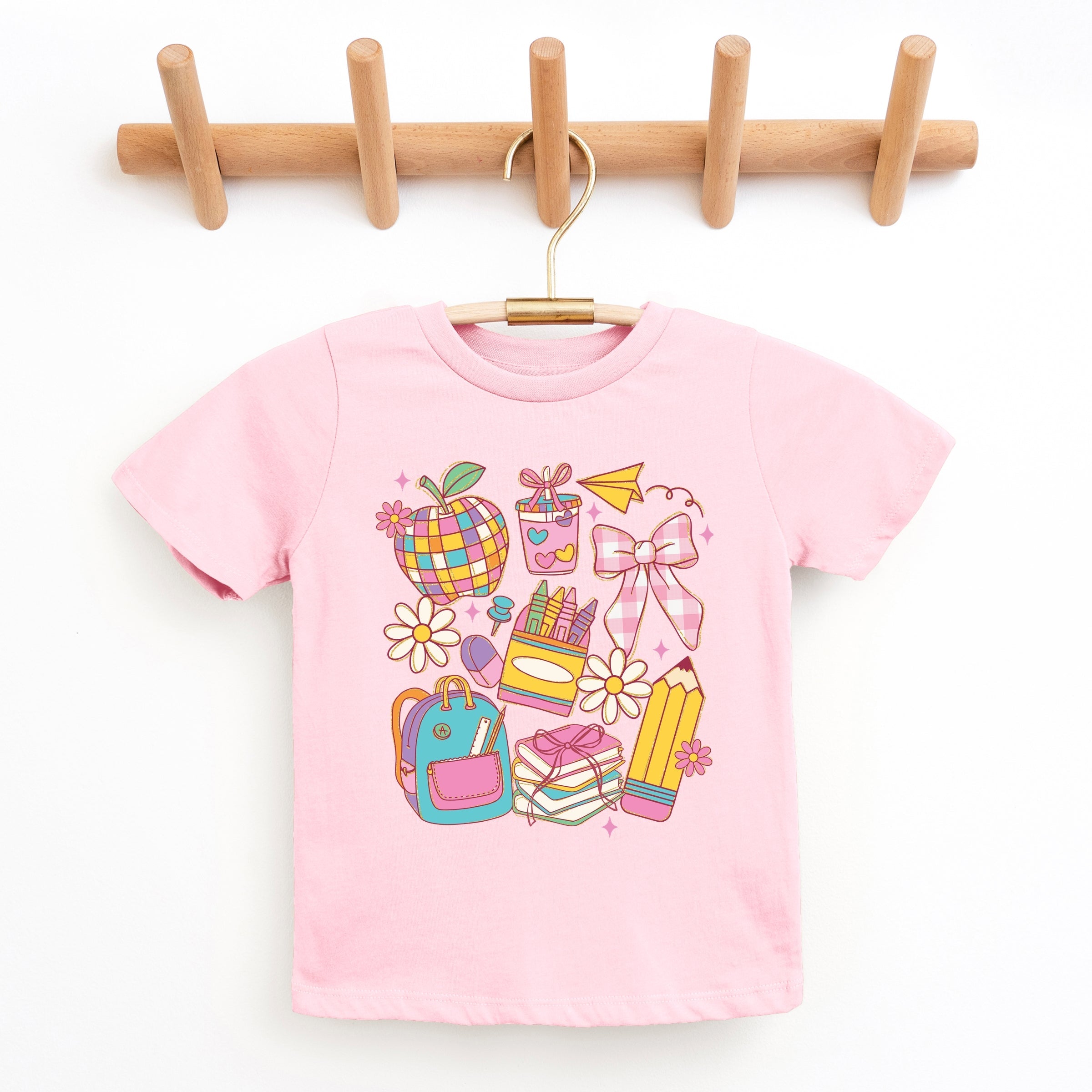 School Supplies Coquette - Kids Youth Short Sleeve Tee and Toddler Short Sleeve Tee