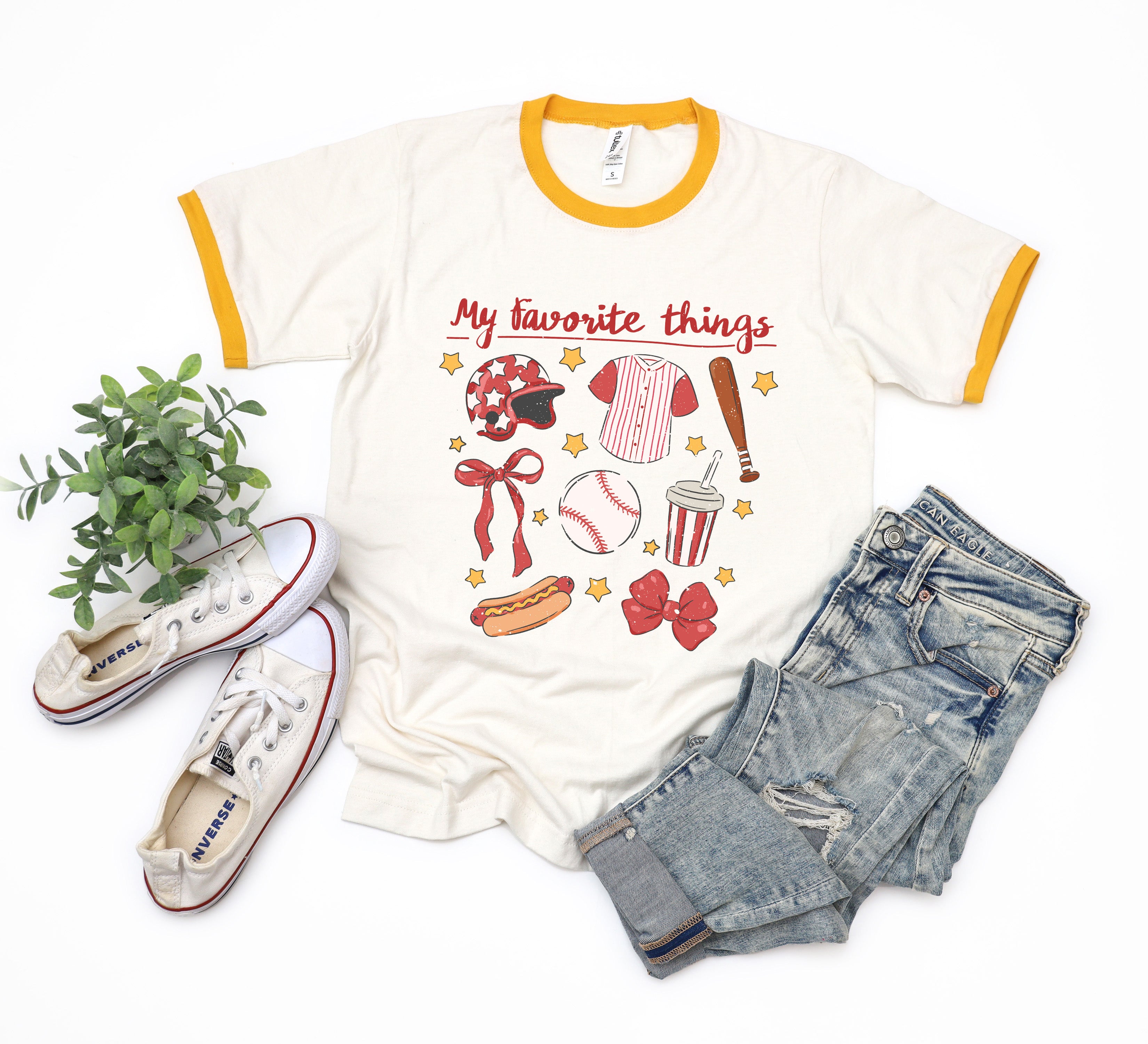 Coquette Baseball Favorite Things | Ringer Tee